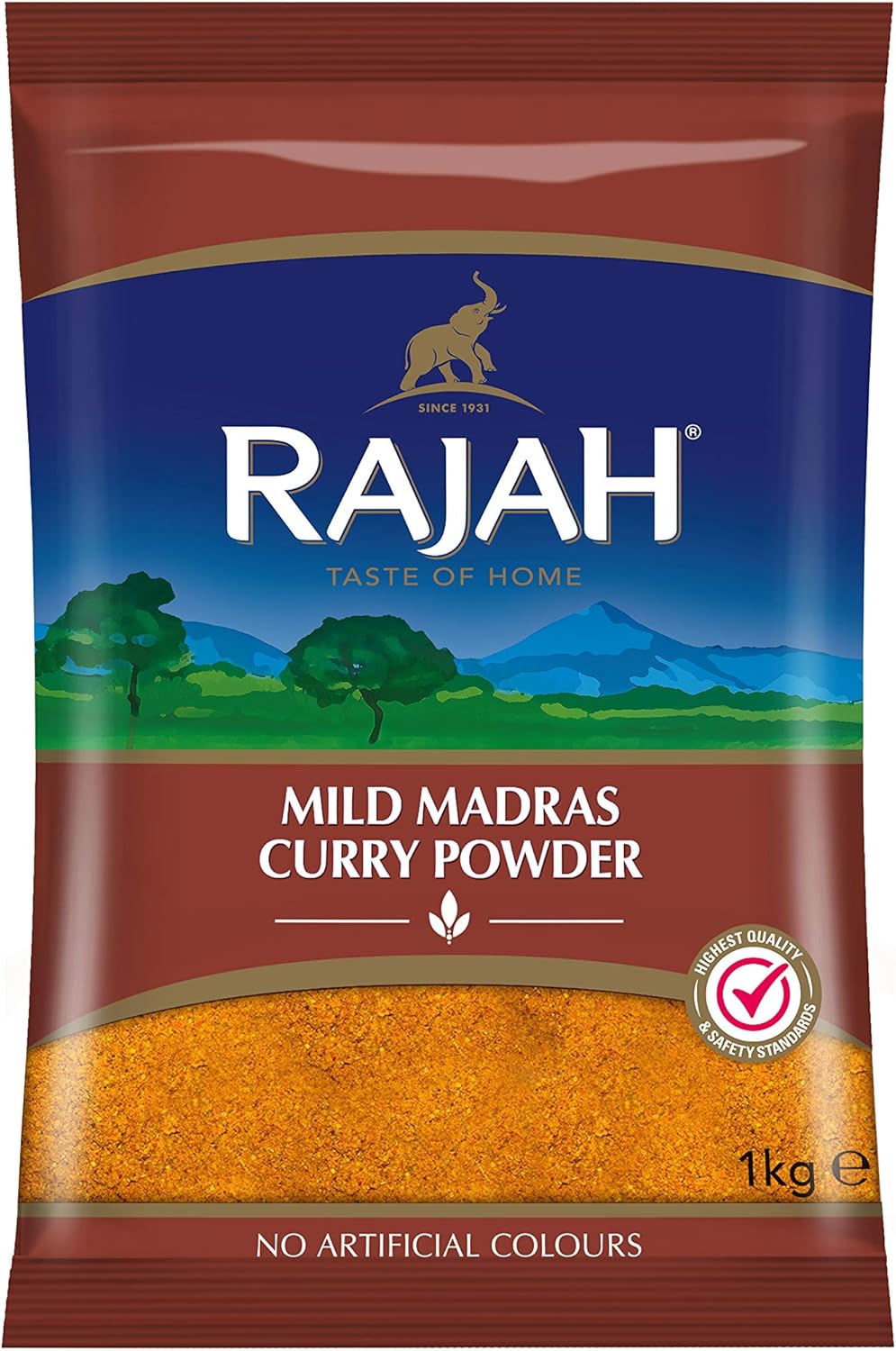 Rajah - Mildes Madras Currypulver | 1kg wiederverschließbare Packung