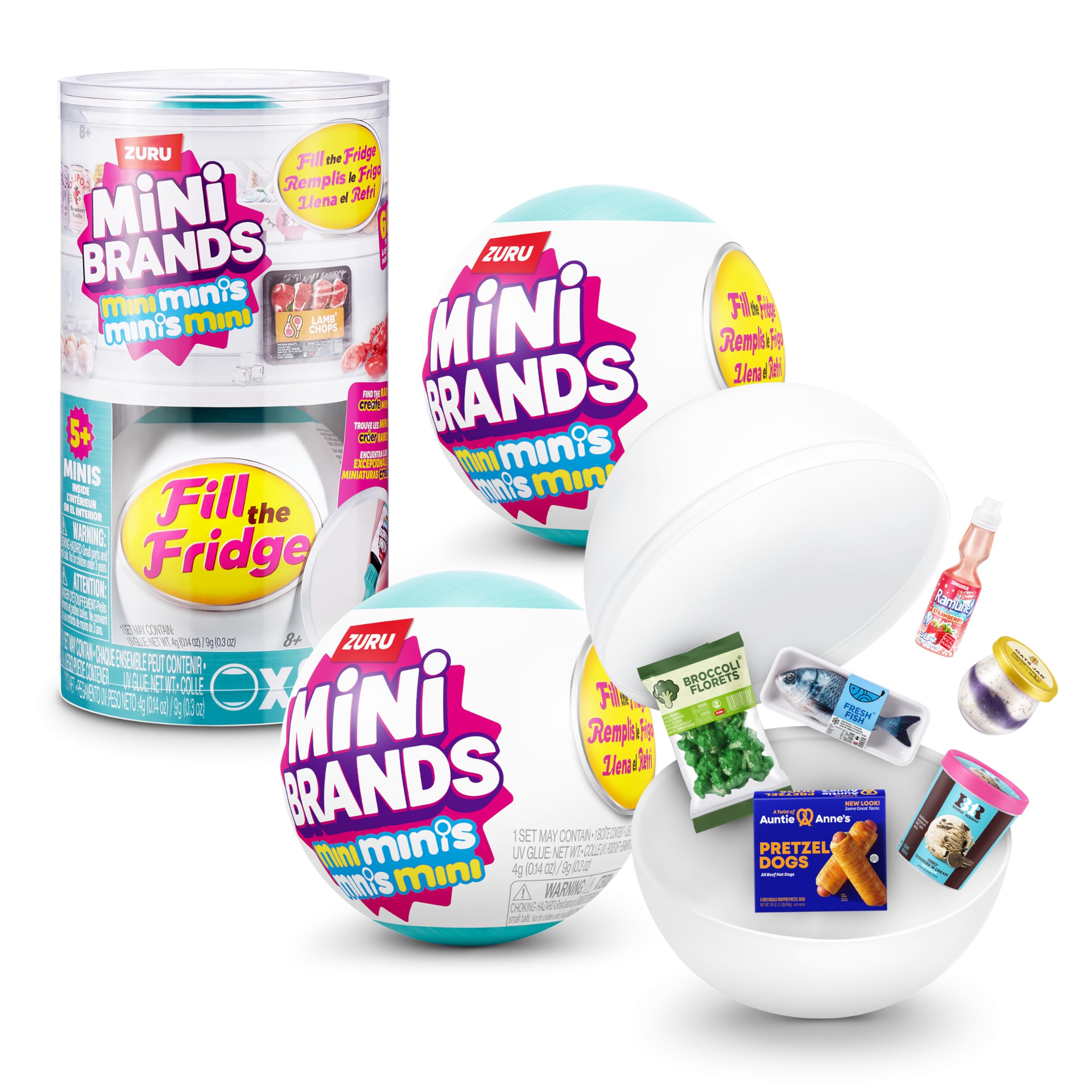 Mini Brands Fill The Fridge Serie 2er-Pack von ZURU – Miniatur-Lebensmittelspielzeug zum Sammeln für Kinder ab 8 Jahren