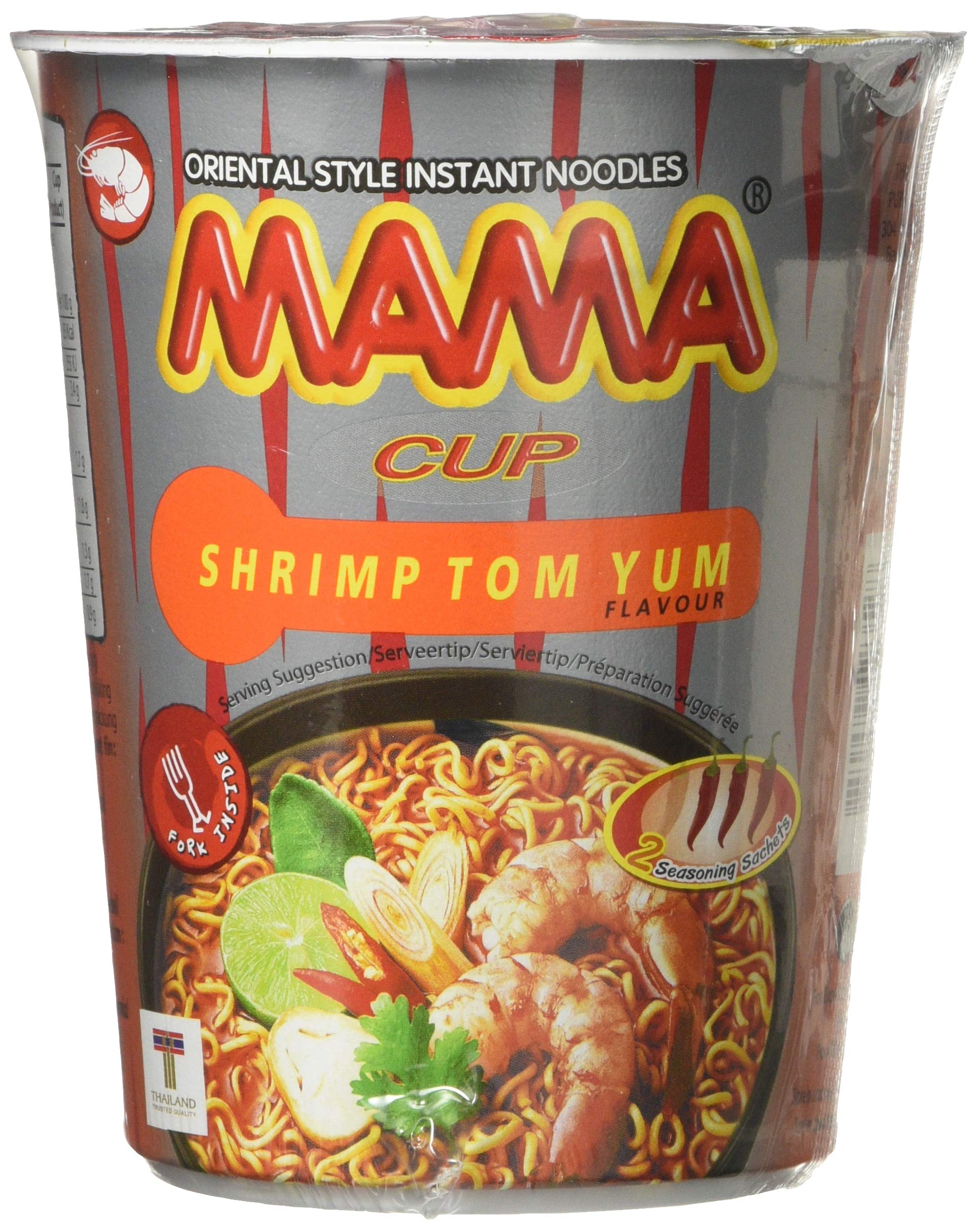 Mama Instant Cup Nudel mit Garnelen Tom Yum Geschmack 70 g - 12er Packung