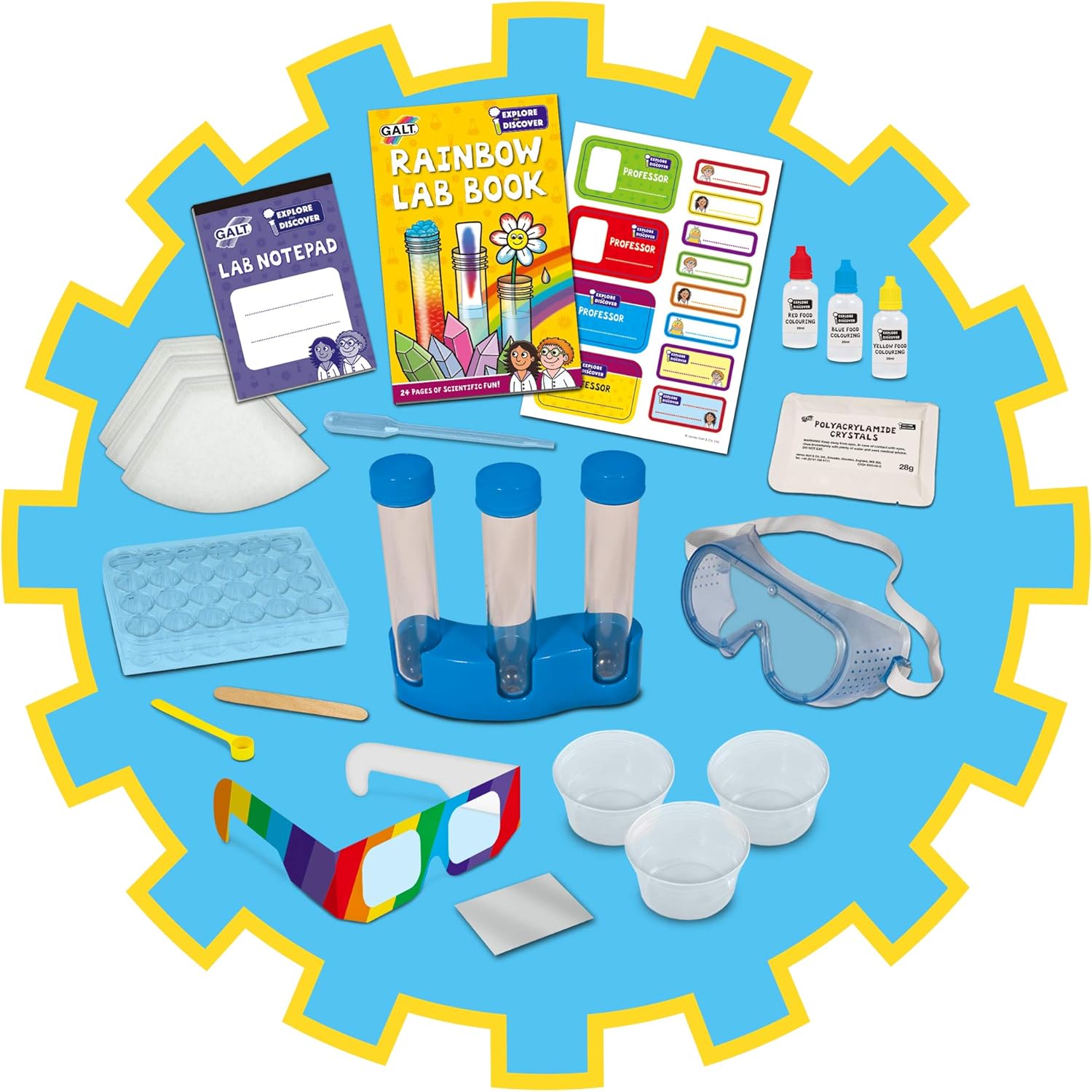 Galt Toys Rainbow Lab Science Kit – MINT-Experimente für Kinder im Alter von 5–10 Jahren