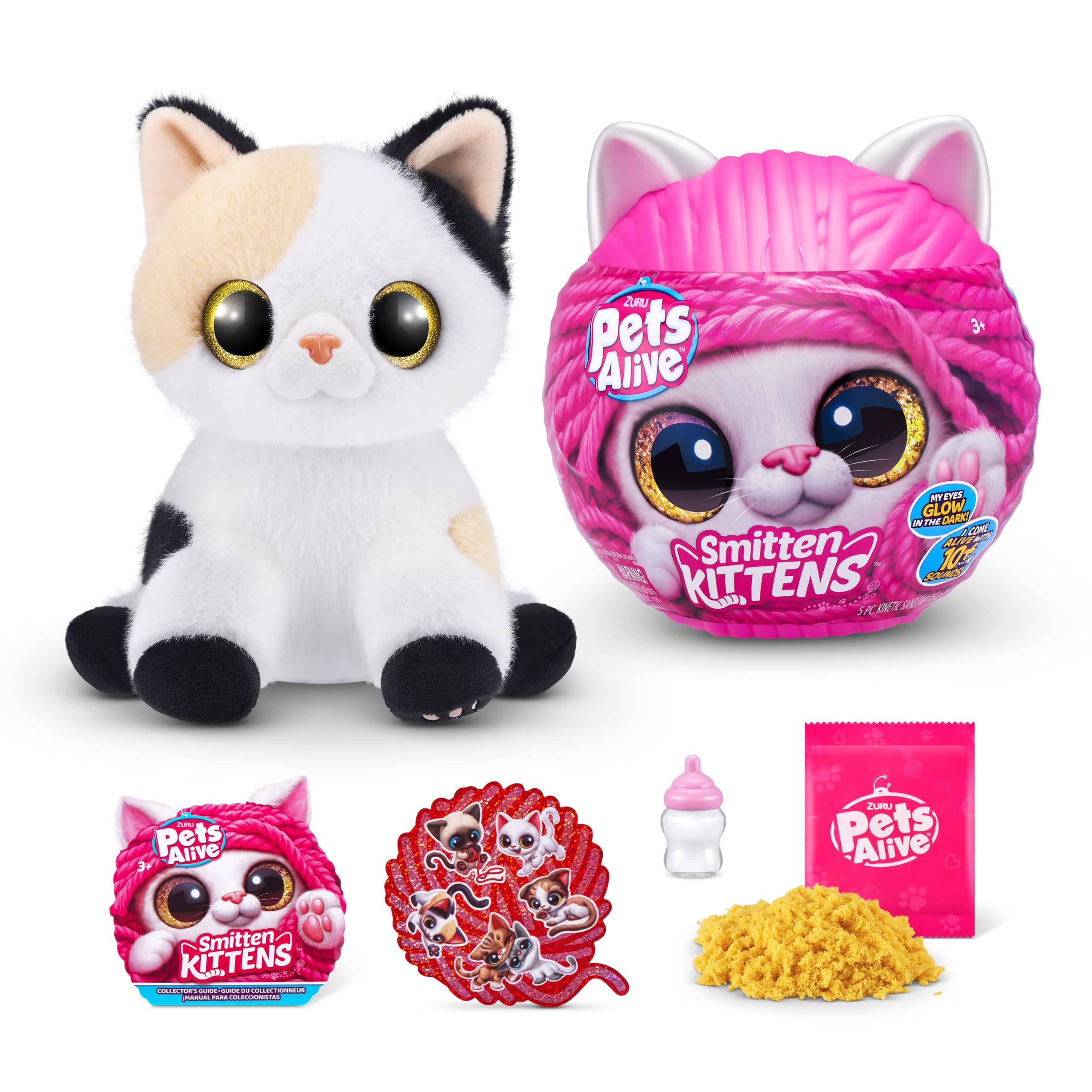 Pets Alive Smitten Kitten Minx – Interaktives elektronisches Plüschspielzeug mit echten Geräuschen, ab 3 Jahren