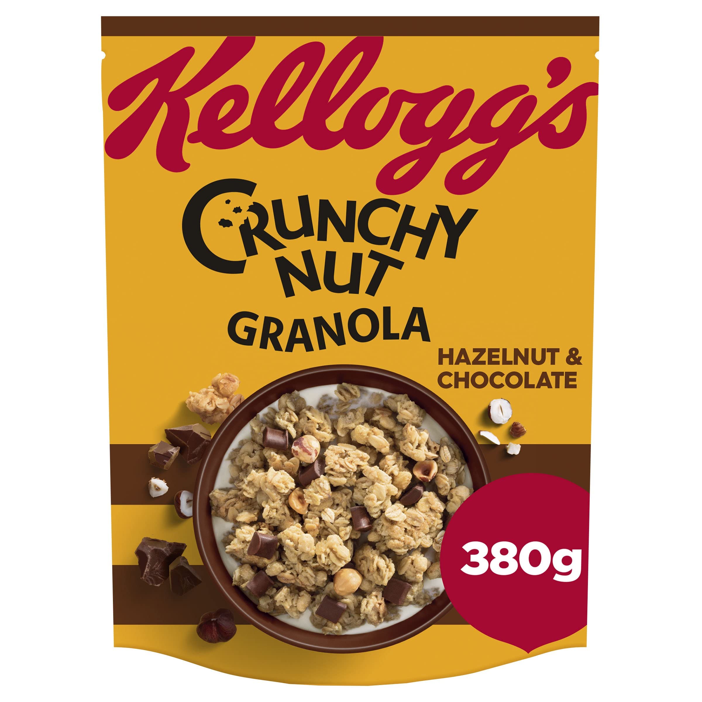 Kellogg's Crunchy Nut Haselnuss & Schokolade Granola Beutel 380g