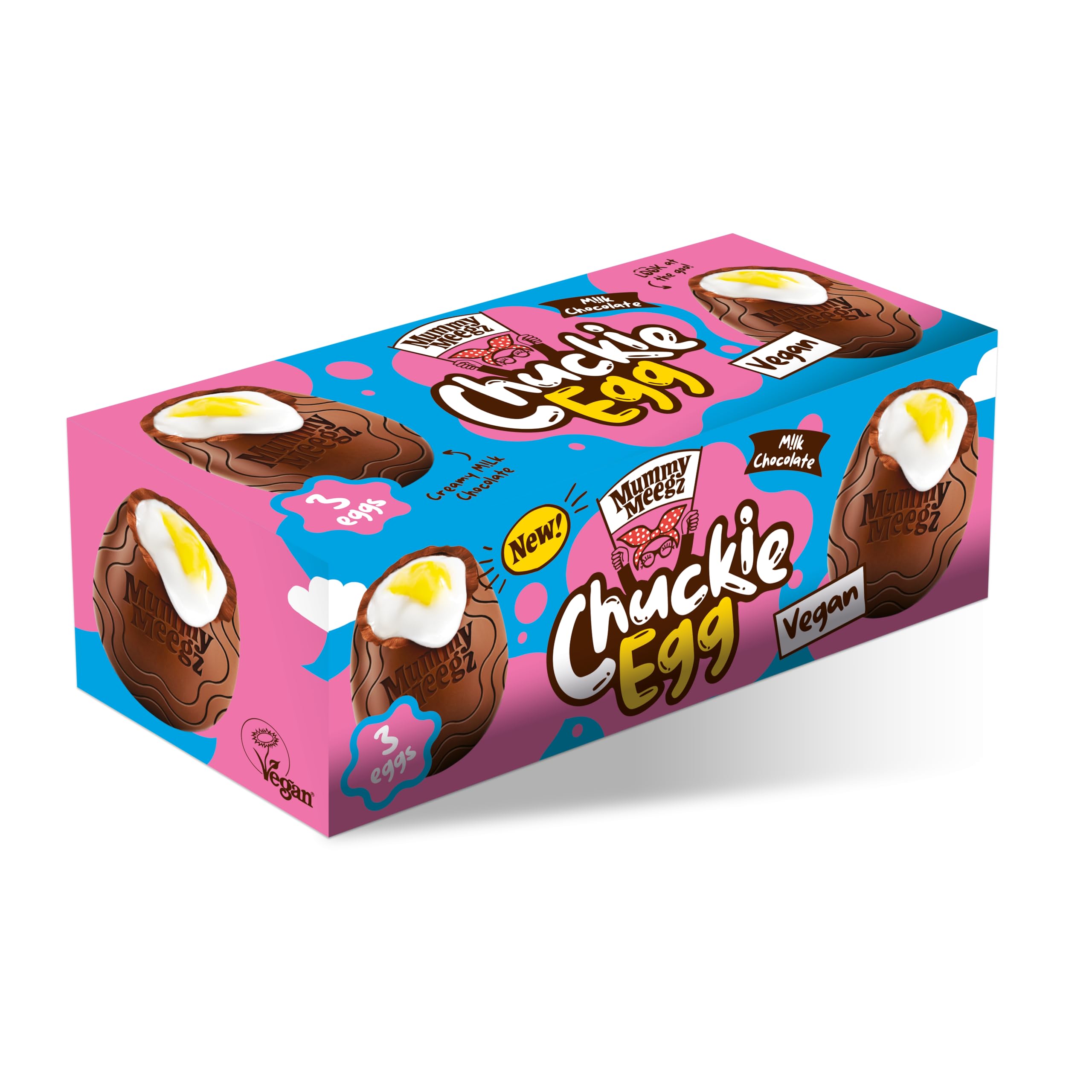 Mummy Meegz Vegan Chuckie Egg Multipack (3 x 38 g) – Hafermilchschokolade mit klebriger Fondantfüllung