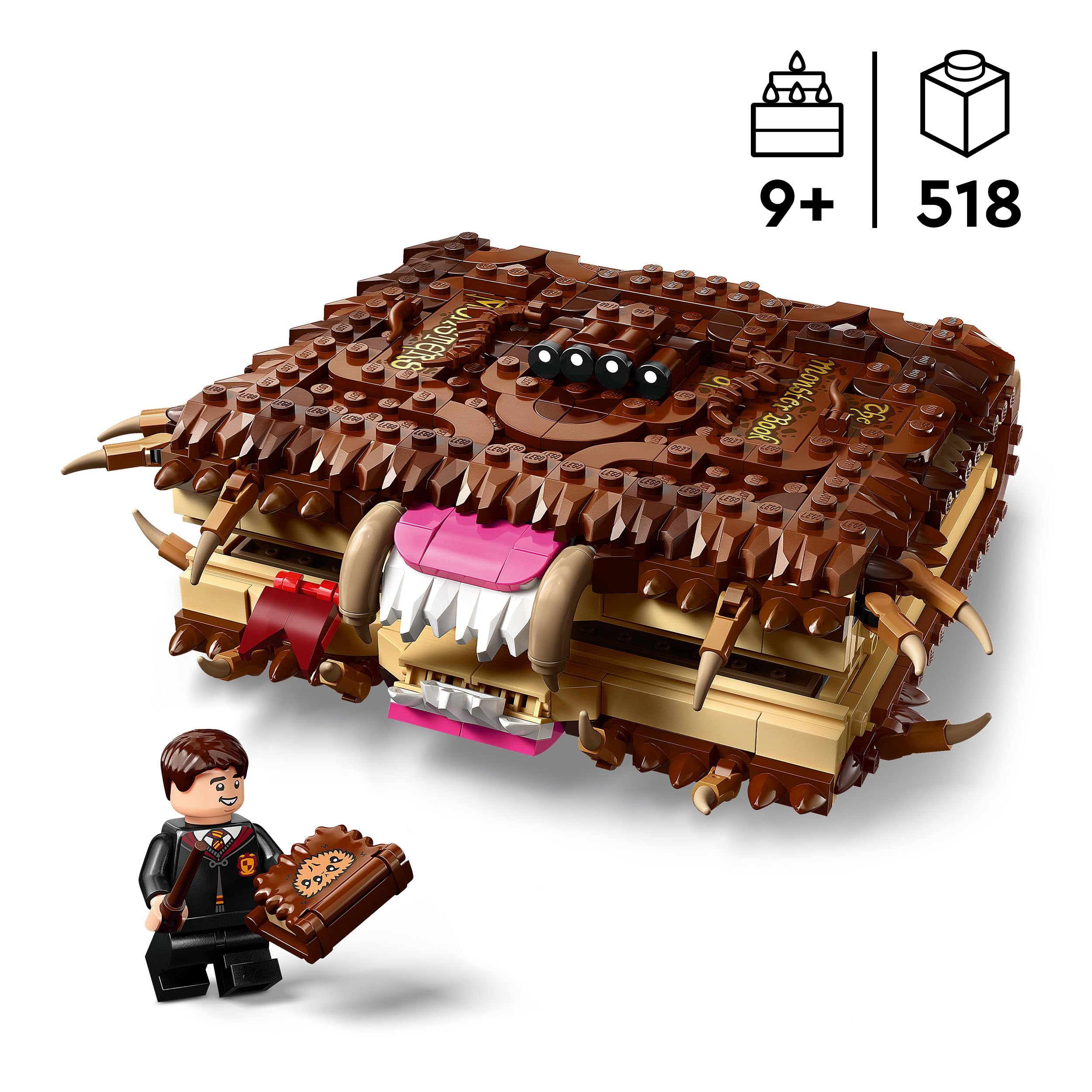 LEGO Harry Potter Chomping Monster Buch der Monster 76449 – Interaktives Rückzieh-Bauset für Kinder ab 9 Jahren