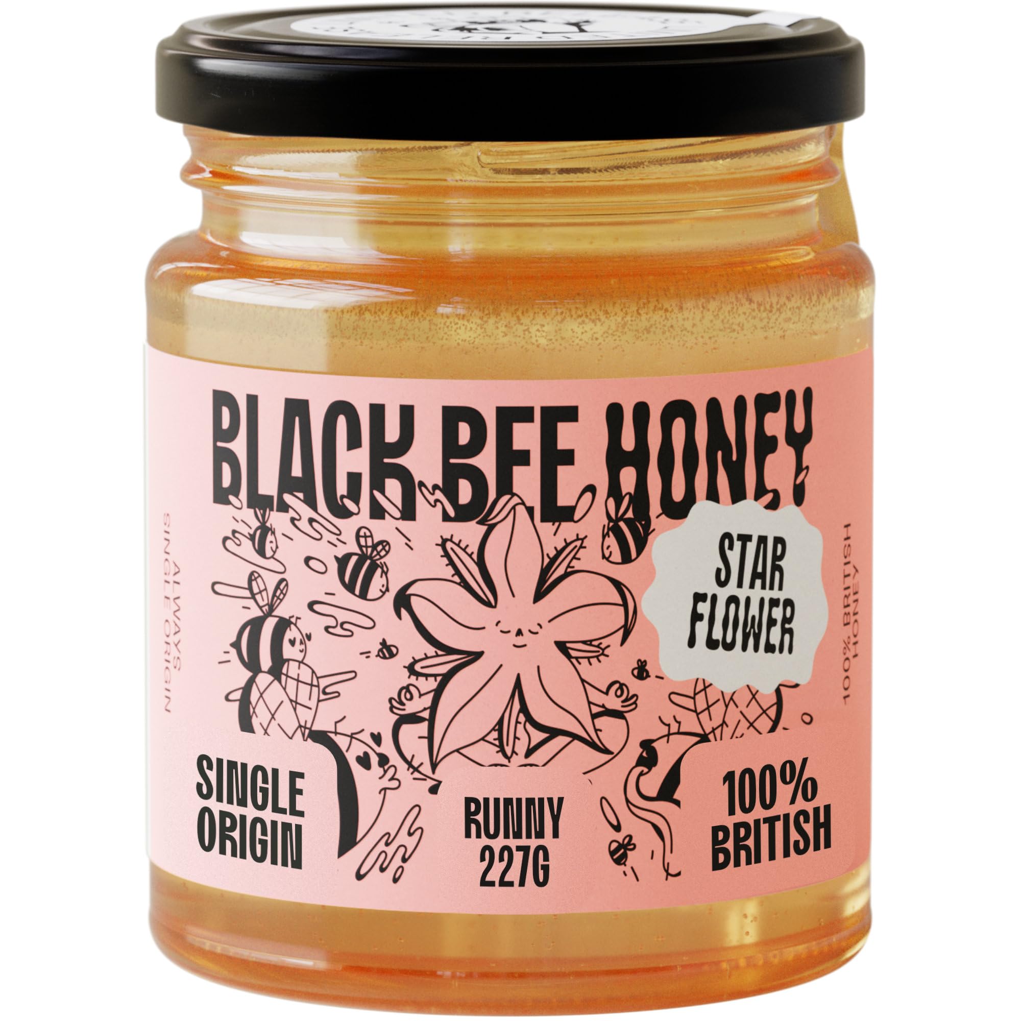 Schwarzer Bienenhonig – Sternblumenhonig, reiner britischer Borretsch, leicht süß und blumig