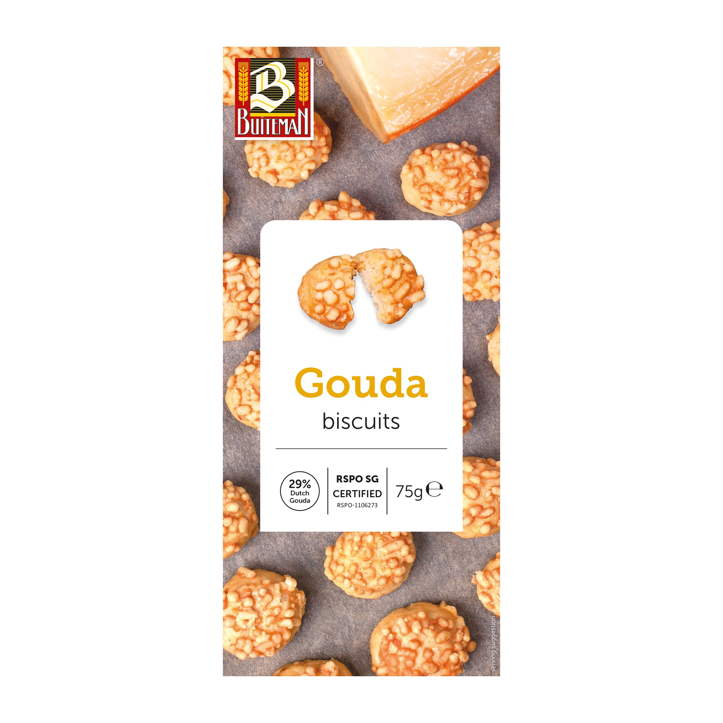 Buiteman Gouda Keks 75g - Pikanter Streuselkeks mit gereiftem Käsegeschmack
