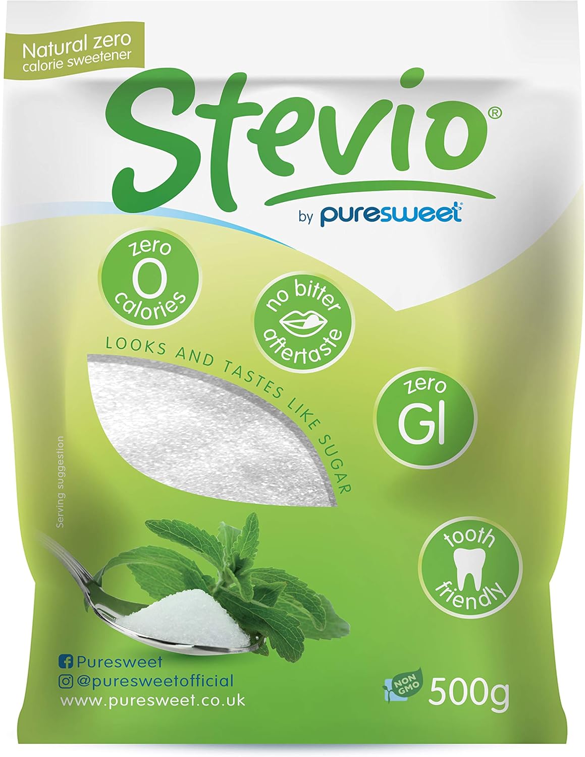 Stevio® Premium Stevia-Süßstoff 500 g – Zuckergeschmack, Diabetiker- und Keto-freundlich