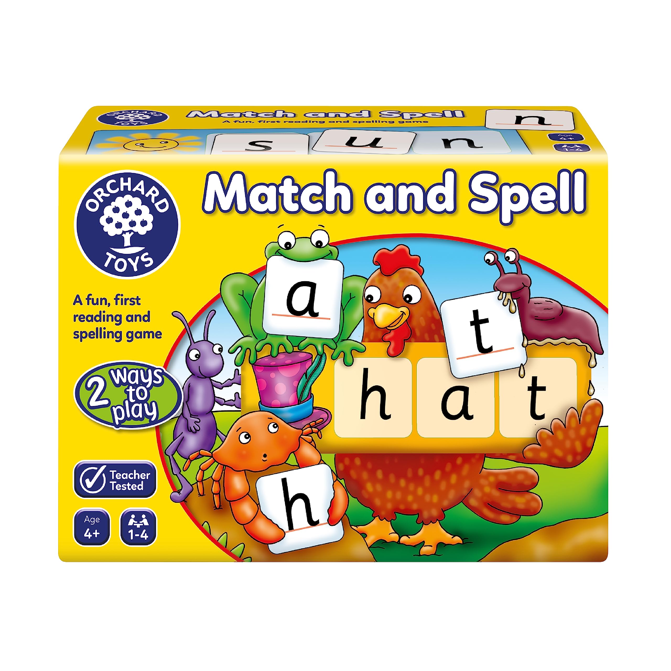 Orchard Toys Match and Spell Game – Pädagogisches Rechtschreibbrettspiel für Kinder ab 4 Jahren