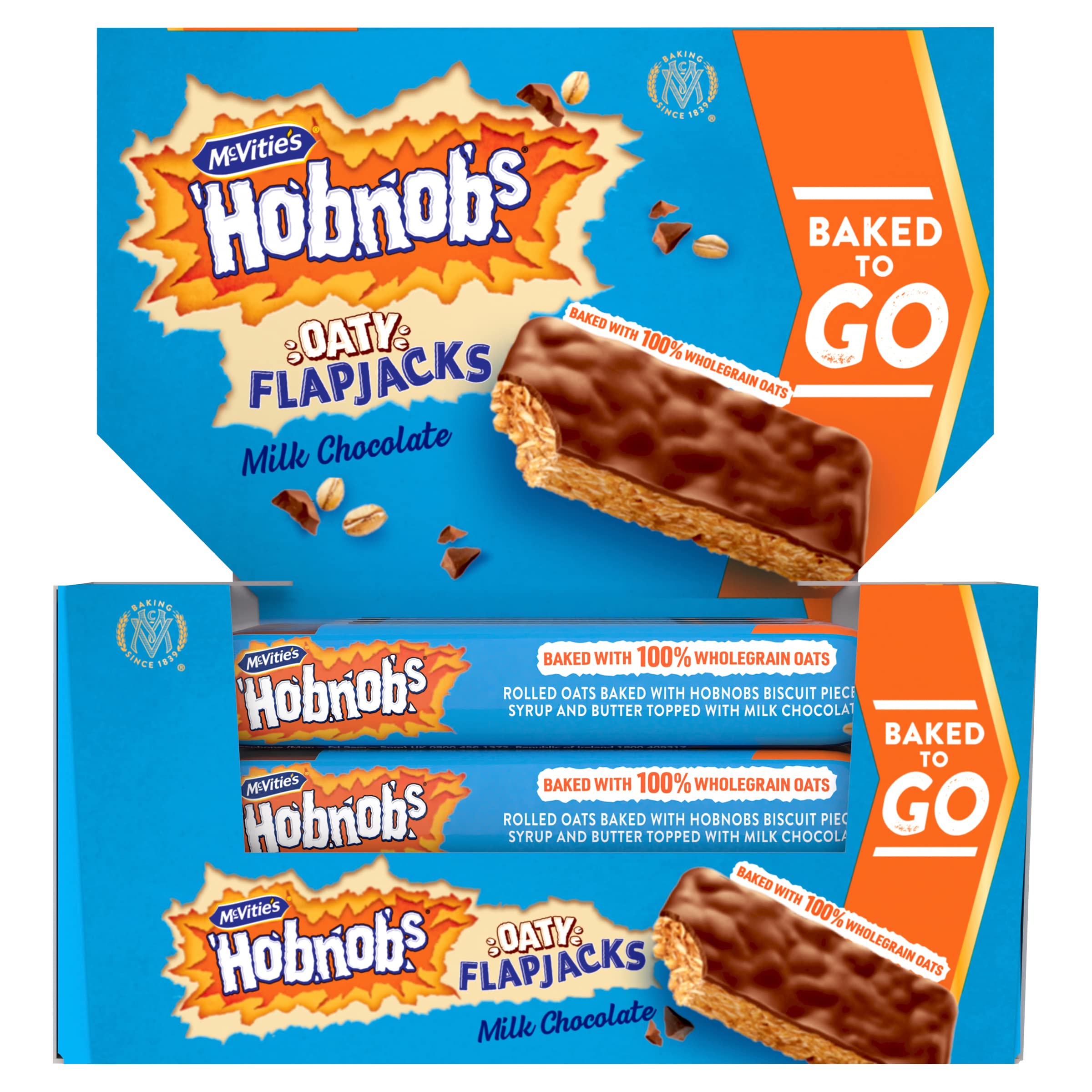 McVitie's Hobnobs Choccy Flapjack, 59 g, Packung mit 12 Riegeln
