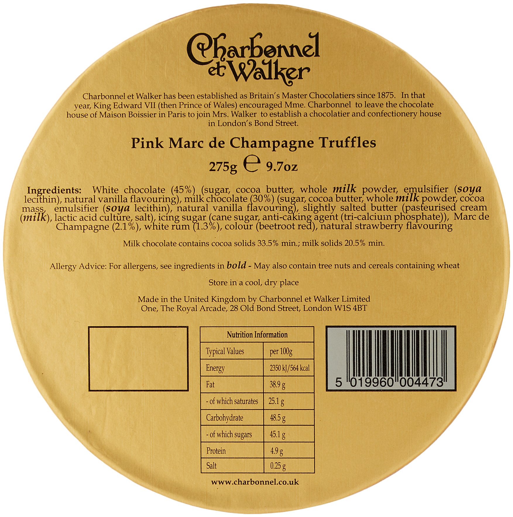 Charbonnel et Walker Double Layer Pink Marc de Champagne Trüffel 275 g