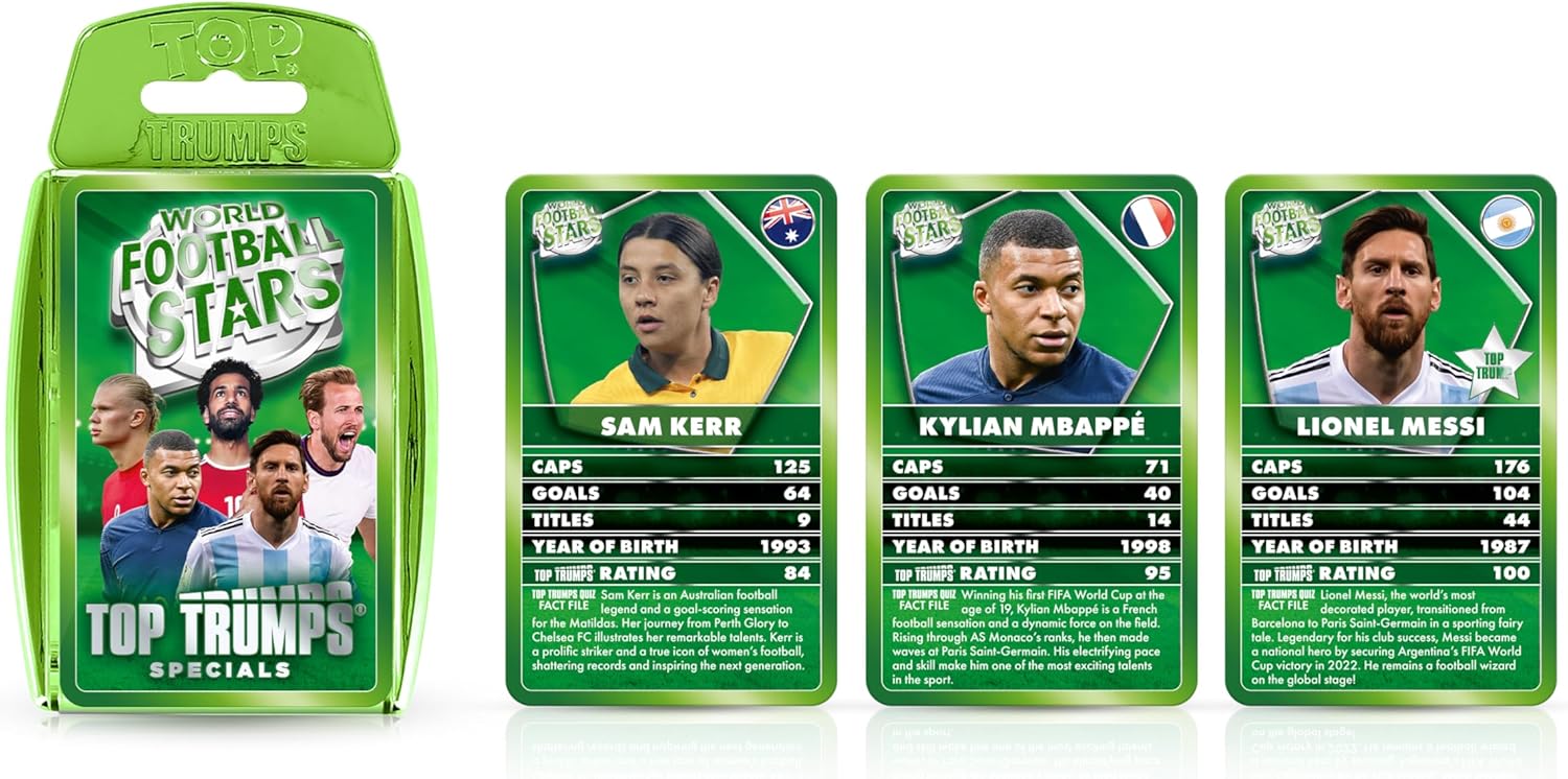 Top Trumps World Football Stars Specials Kartenspiel mit Lionel Messi