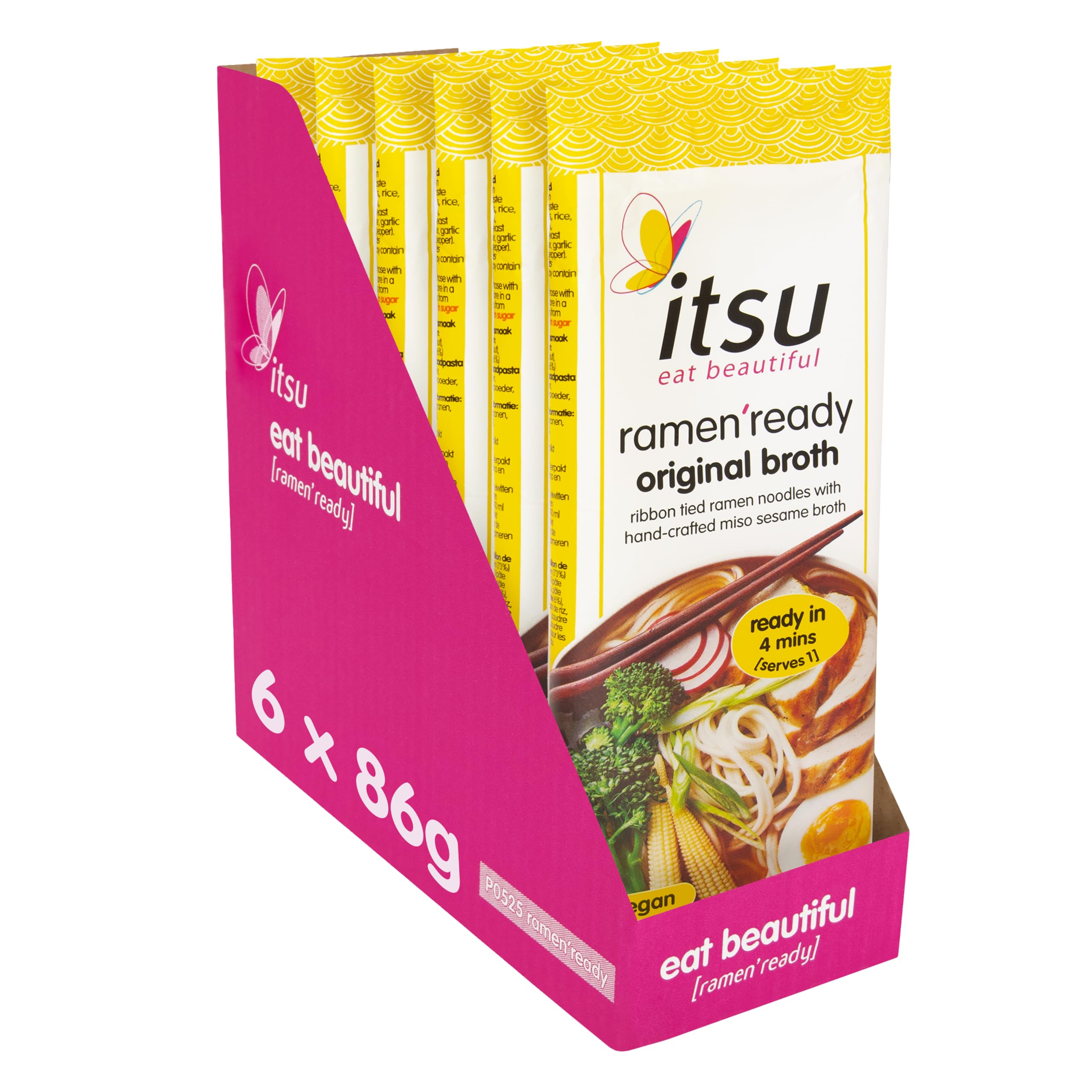 Itsu – Ramen-Fertignudeln 86 g | Scharfe Brühe | Authentischer japanischer Geschmack | 6er-Pack