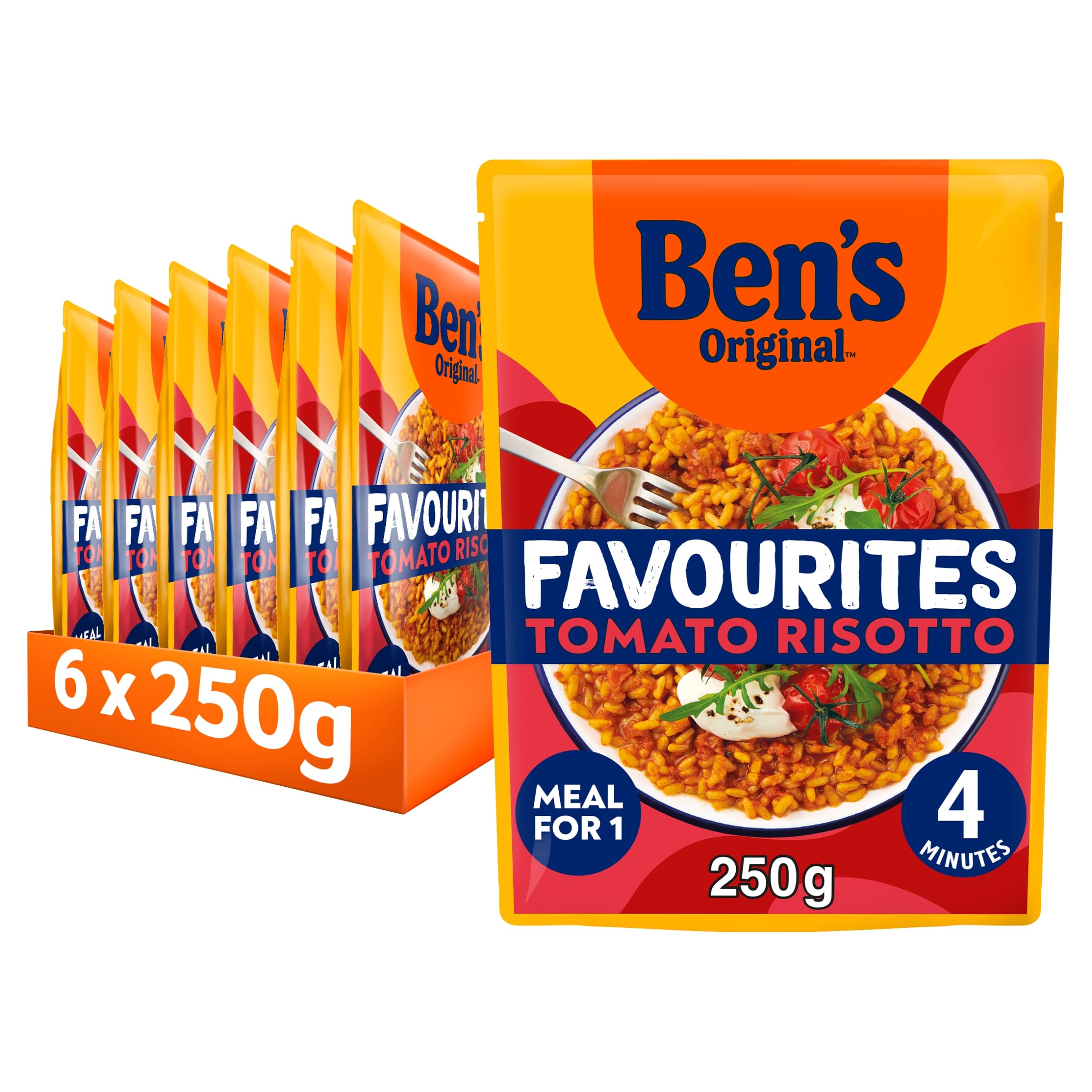 Ben's Original - Favoriten-Risotto mit Tomaten und italienischen Kräutern, Mikrowellen-Reisgericht (6 x 250 g)