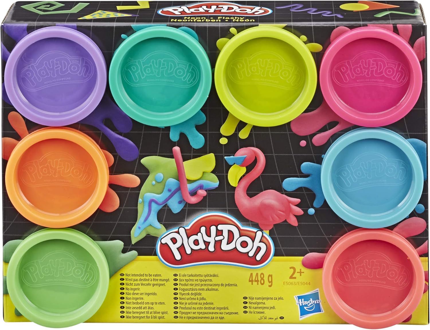 Play-Doh 8er-Pack Neon-ungiftige Modelliermasse – 8 leuchtende Farben (E5063ES1)