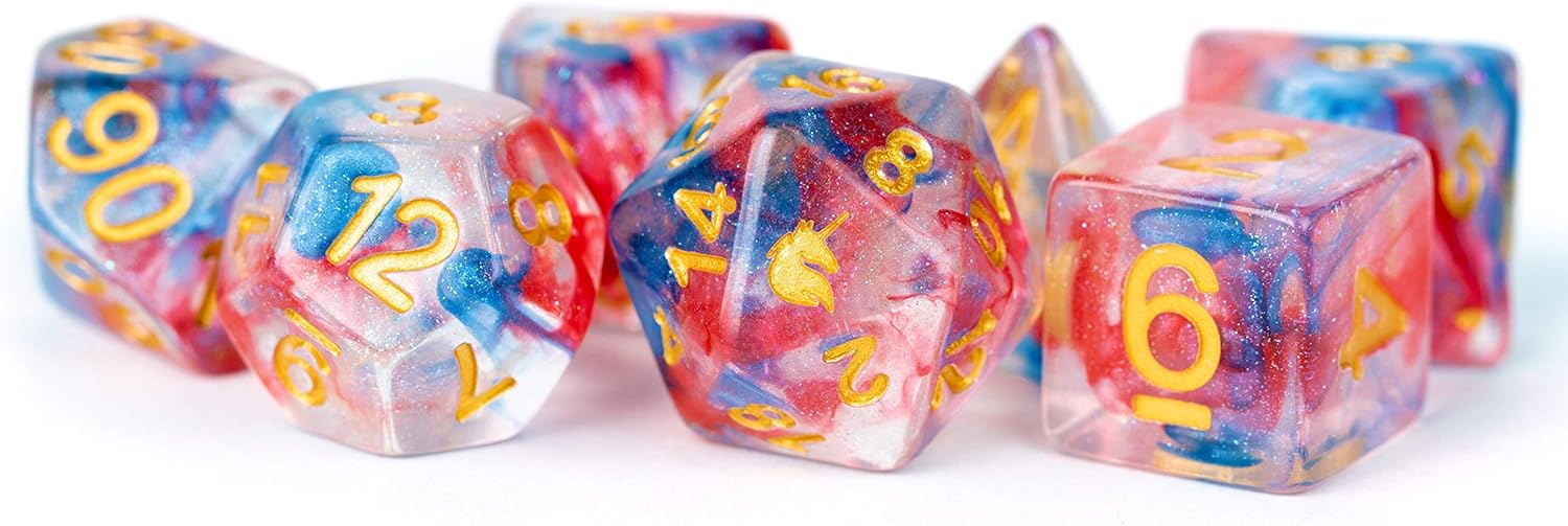 Metallic Dice Games Einhorn: Cosmic Carnival 7er-Set