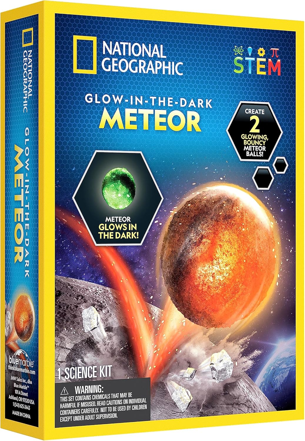 National Geographic Meteor-Hüpfbälle, die im Dunkeln leuchten – MINT-Wissenschaftsset für Kinder ab 8 Jahren