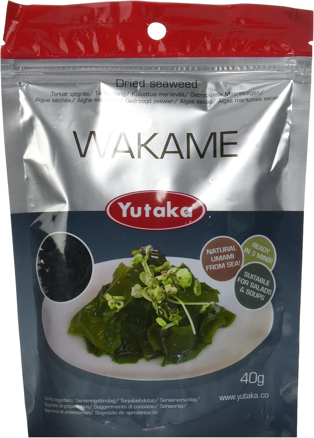 Yutaka Getrocknete Wakame-Algenflocken, 40 g (6er-Packung)