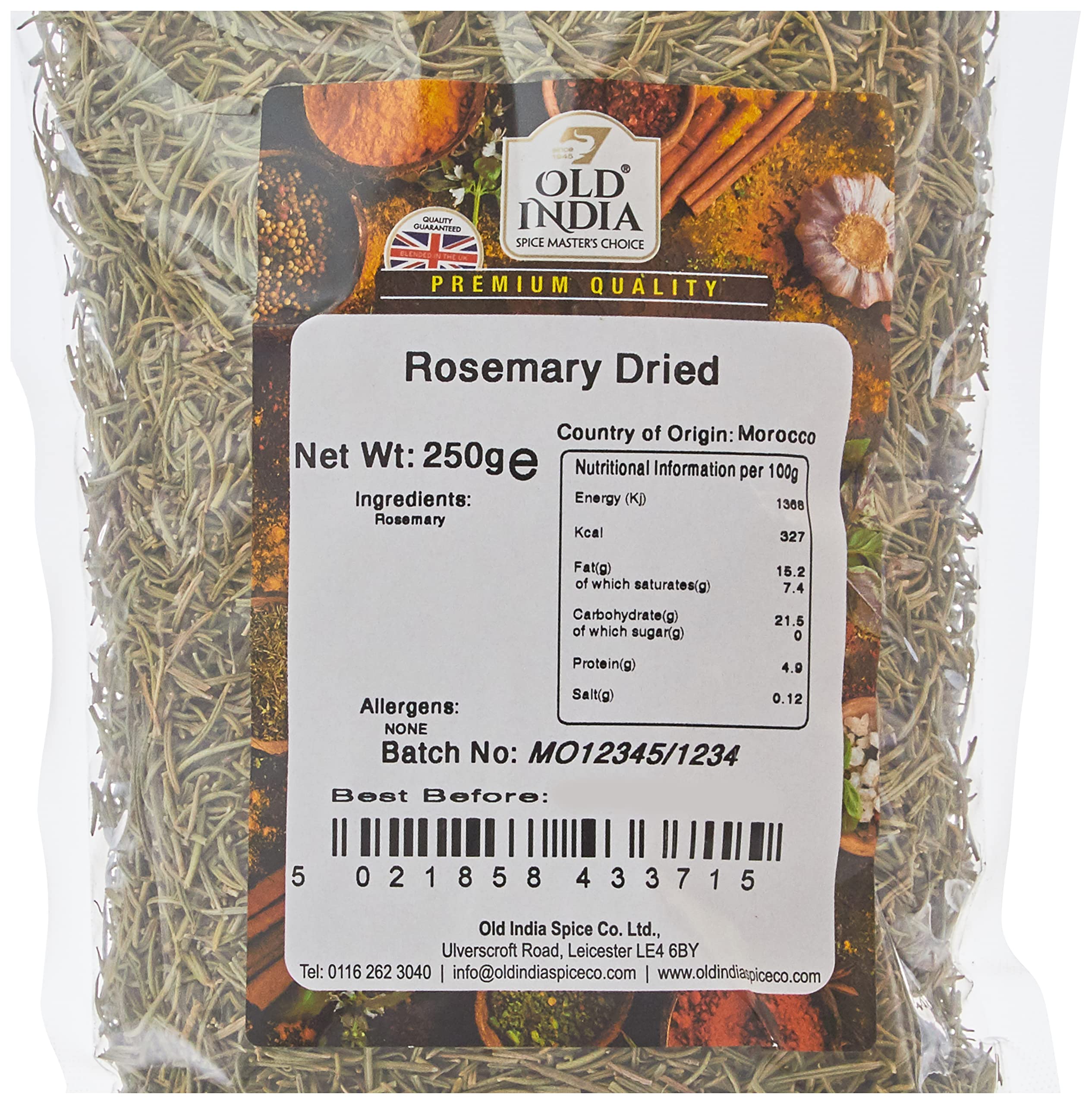 Old India Rosmarin getrocknetes Kraut 250g