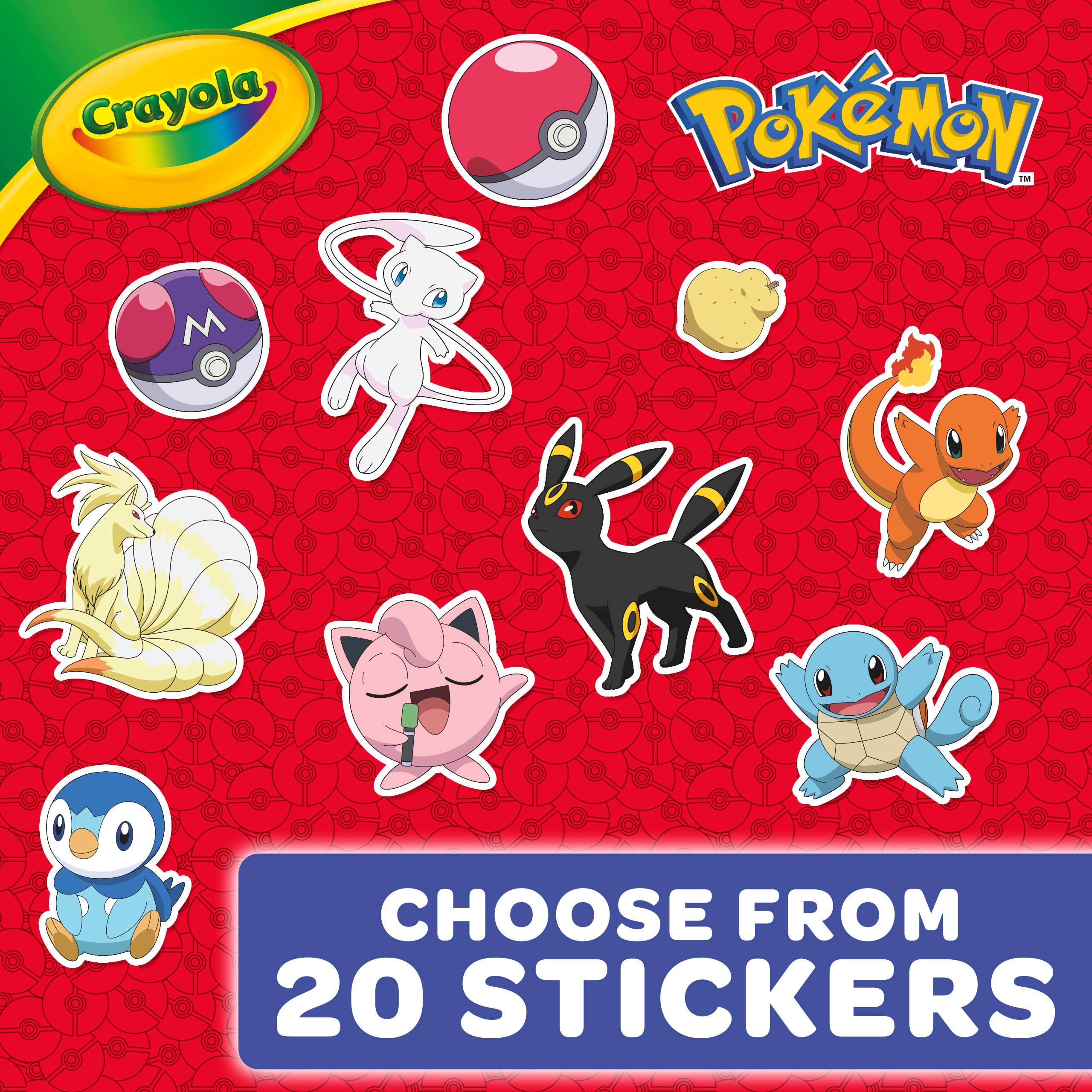 CRAYOLA Pokémon 96-seitiges Malbuch mit Stickerbogen