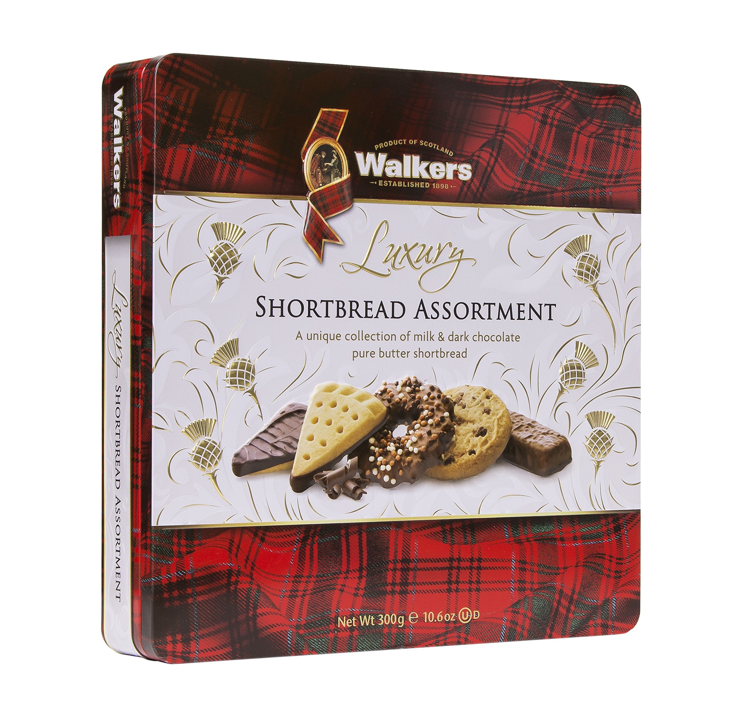 Walker's Shortbread Luxus-Milch- und Zartbitterschokoladen-Sortiment, Andenkendose, 300 g