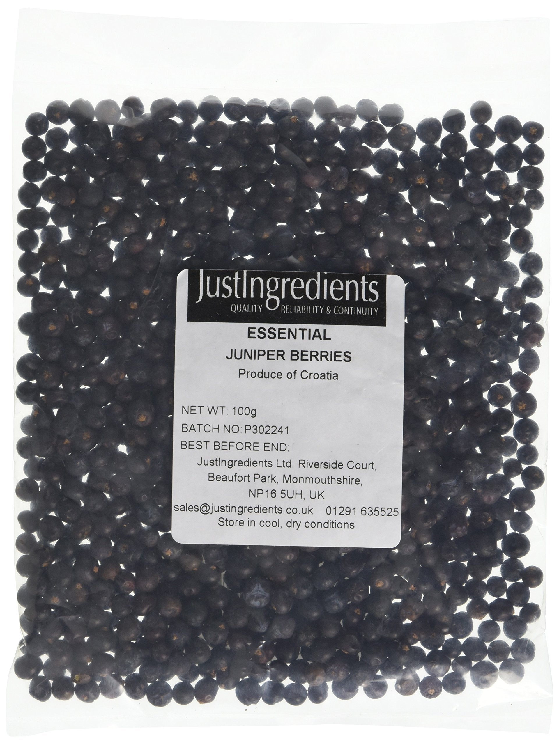 JustIngredients - Wacholderbeeren 100g lose ganze getrocknete Pflanzenstoffe