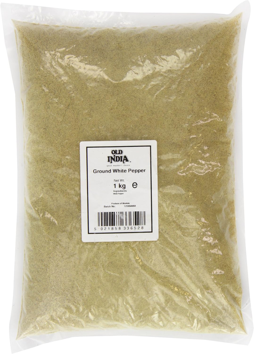 Old India gemahlener weißer Pfeffer 1 kg – reines, natürliches Gewürz zum Kochen