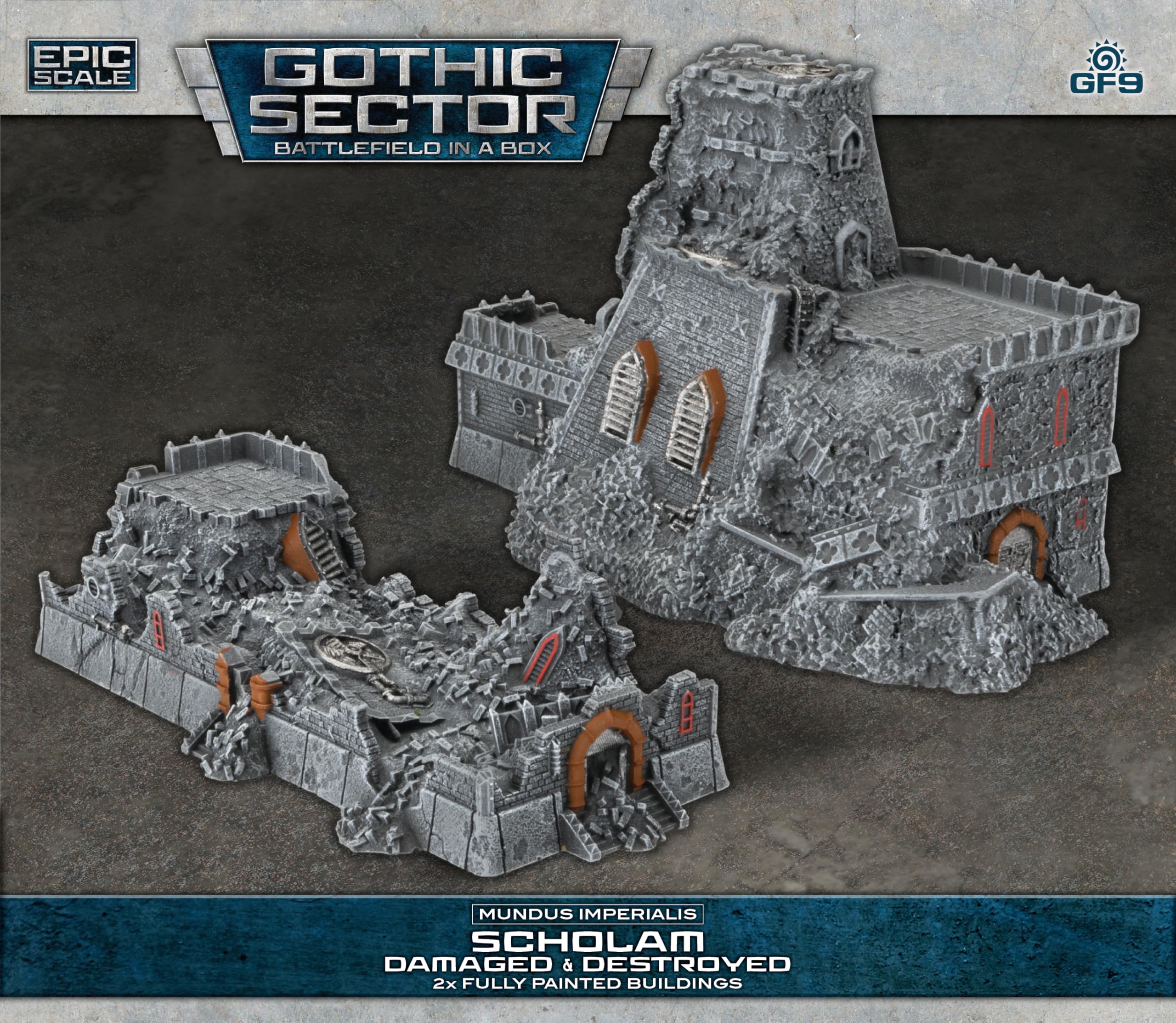 Gale Force Nine Mundus Imperialis Beschädigter und zerstörter Scholam-Bausatz