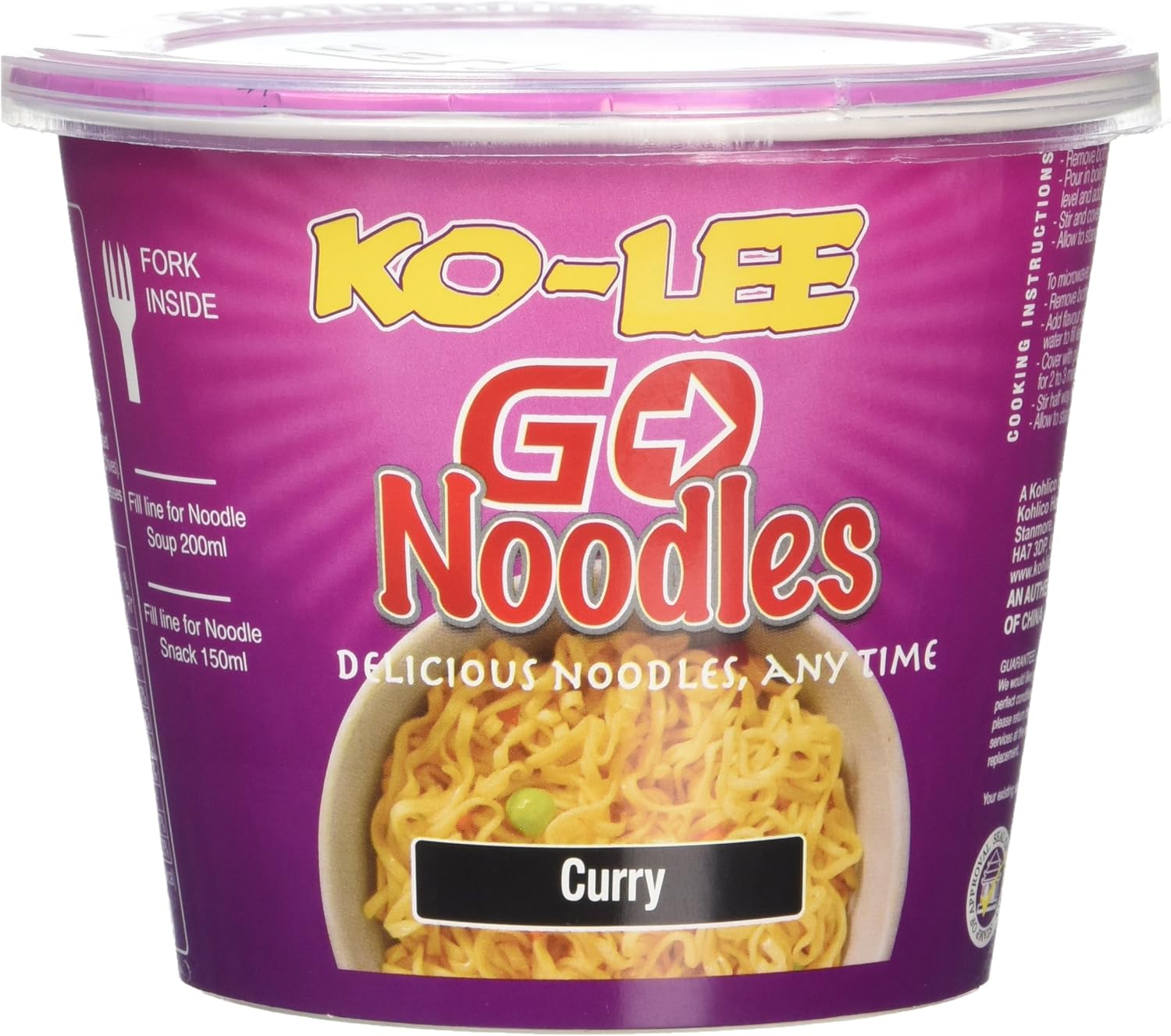 Ko-lee Go Cup Nudeln Currygeschmack 65 g (12er-Packung)