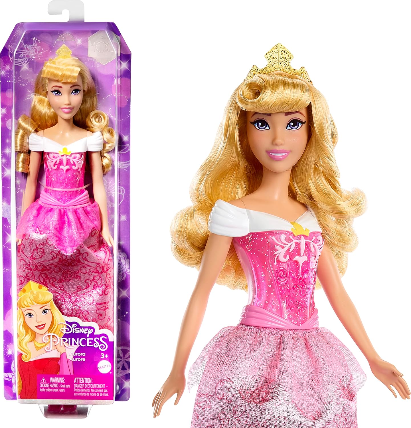 Disney Princess Aurora Dornröschen, bewegliche Modepuppe mit funkelndem Outfit