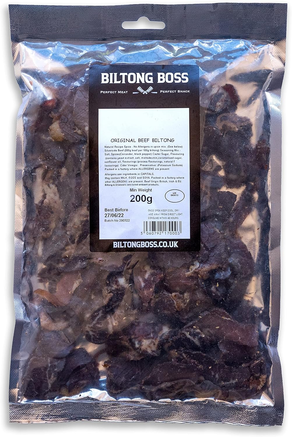Biltong Boss - Original Boss Beef Biltong Proteinreicher Snack 200g