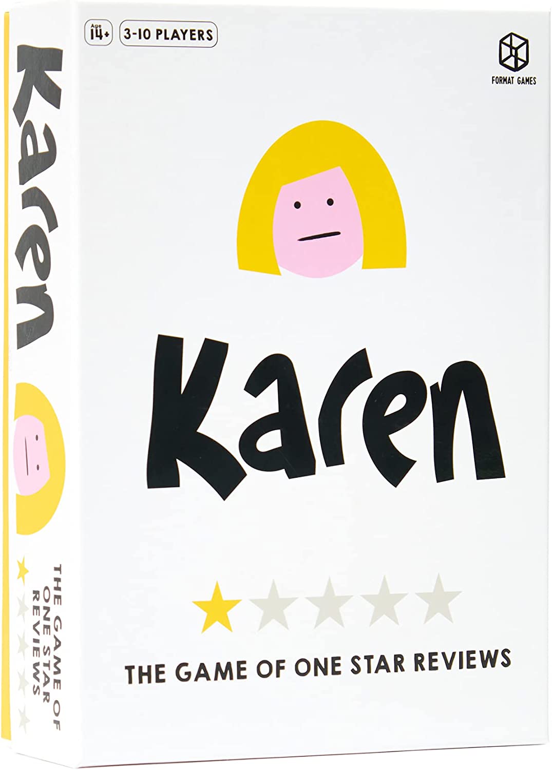 Format Games Karen Partyspiel | Basierend auf echten Ein-Stern-Bewertungen | 3–10 Spieler | Ab 14 Jahren