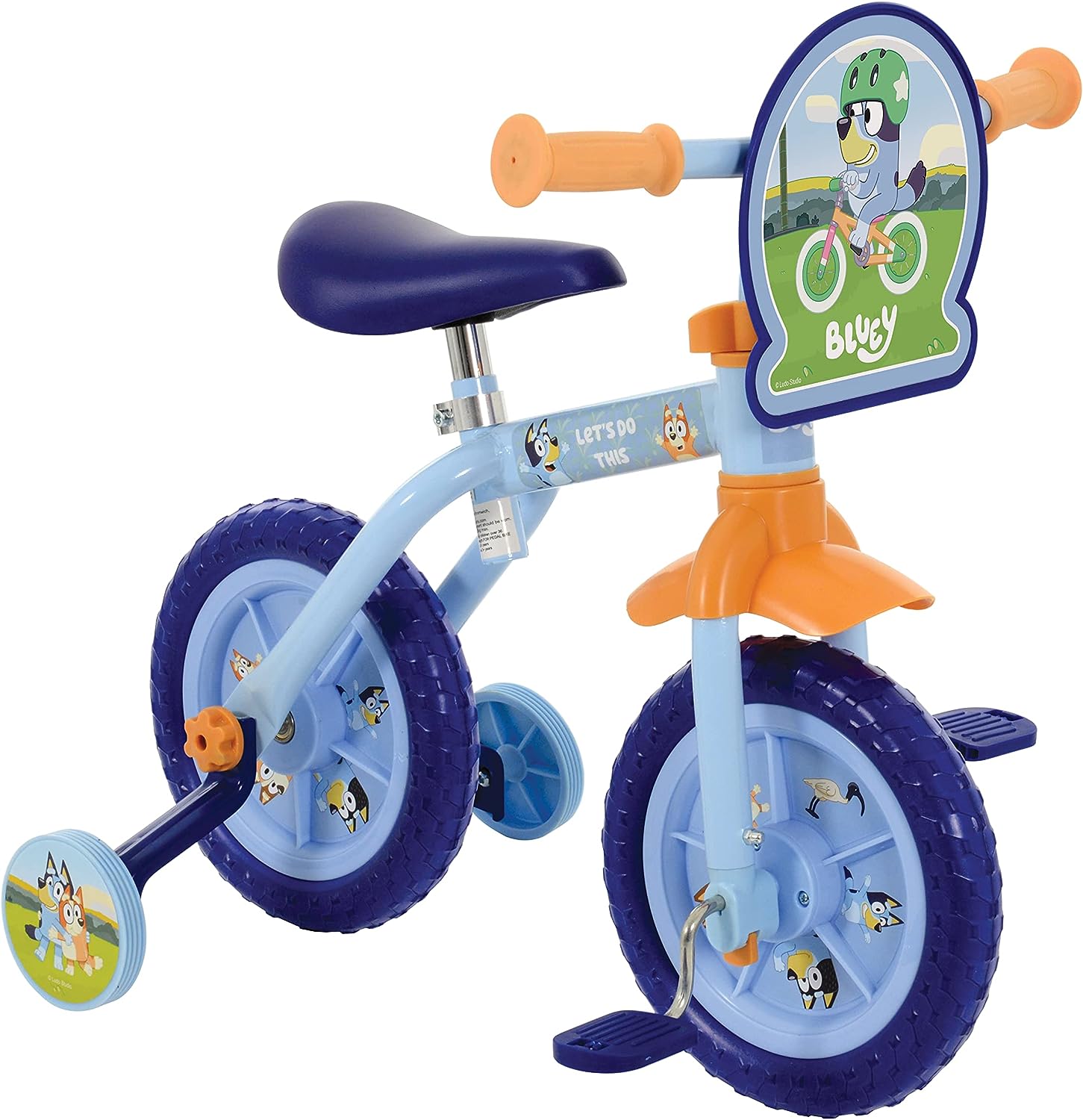 Bluey 2in1 10" Trainingsfahrrad – umwandelbares Lauf- und Tretfahrrad für Kinder