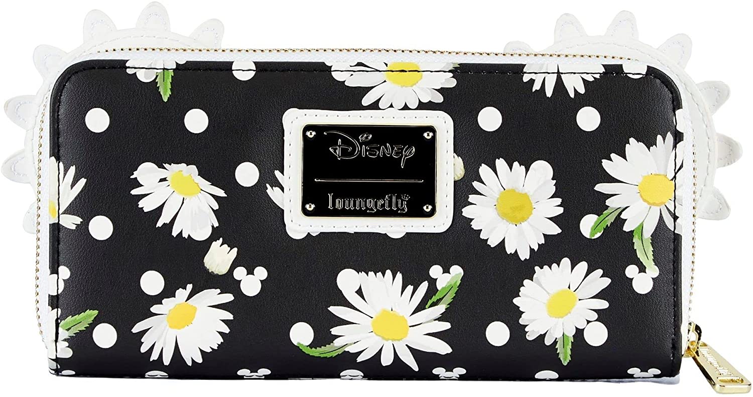 Loungefly Minnie Mouse Daisies Geldbörse mit Rundum-Reißverschluss