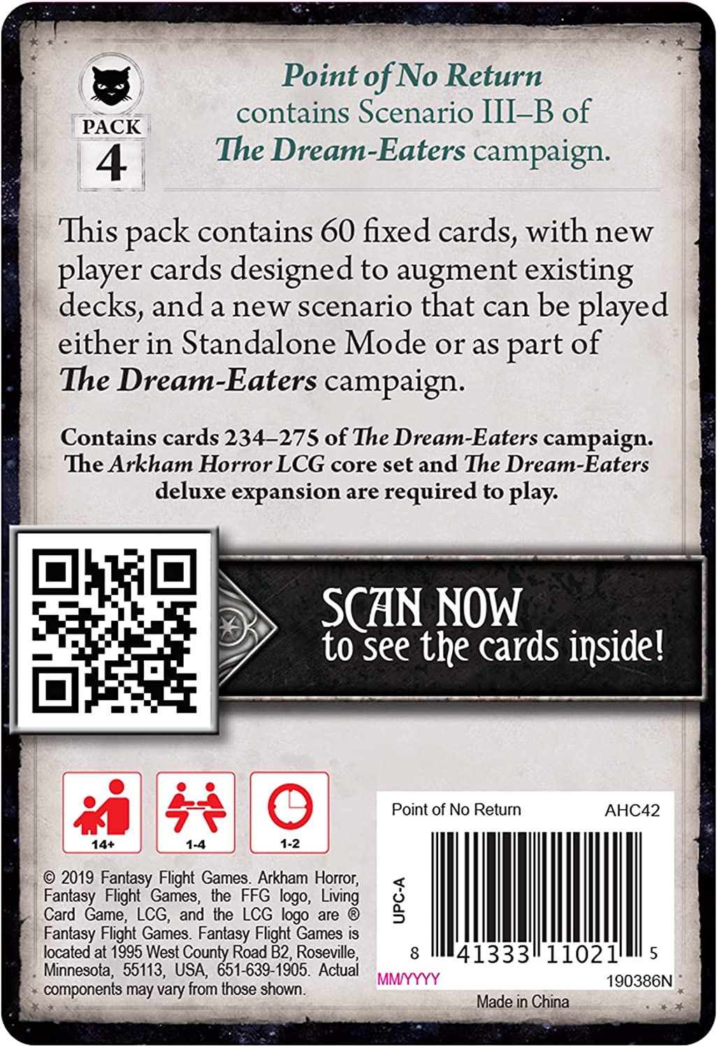 Fantasy Flight Games Arkham Horror: Das Kartenspiel Point of No Return Mythos Pack