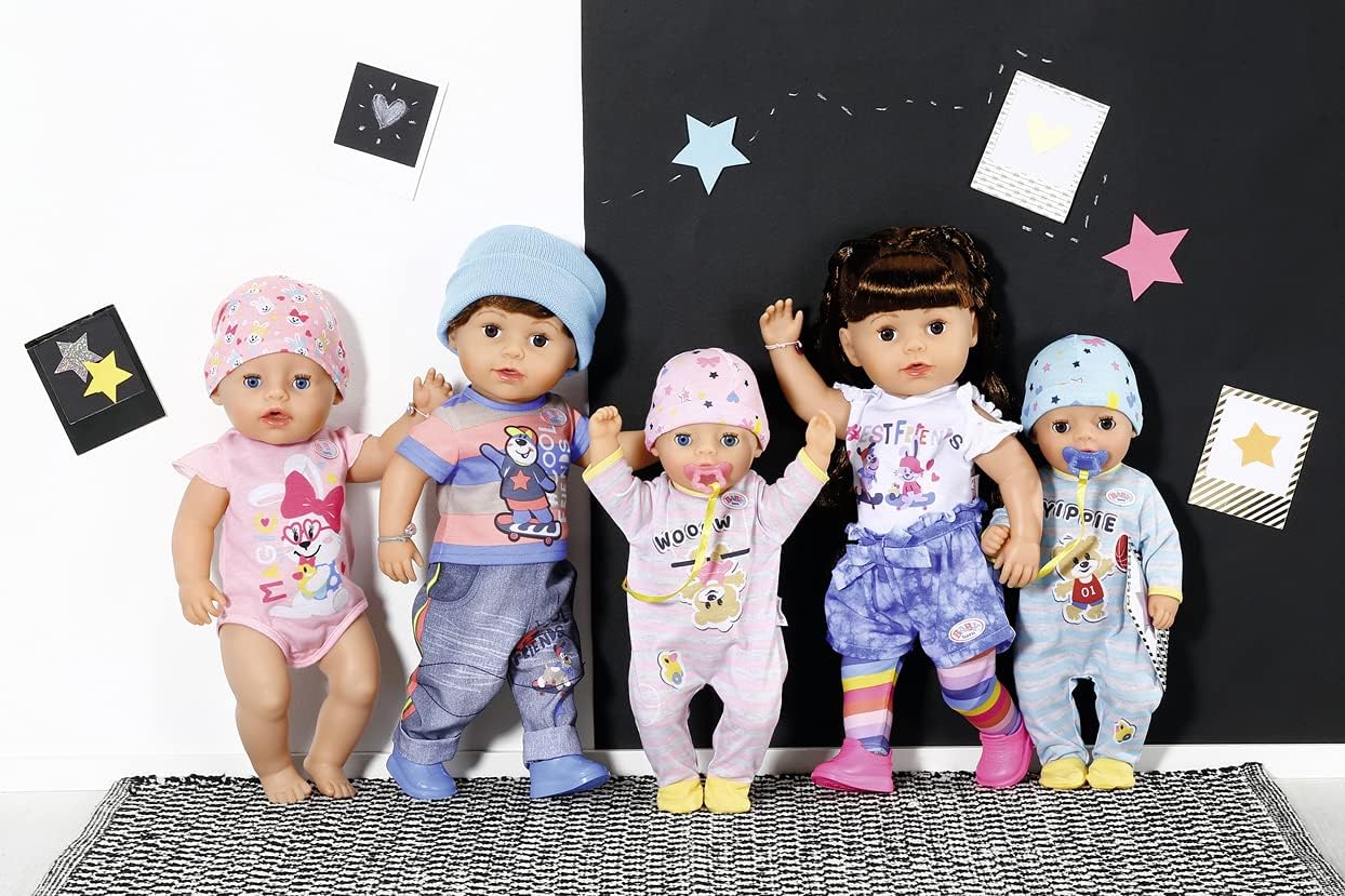 BABY born Brother 43 cm Puppe – Interaktives Vinylbaby mit beweglichen Knien, echten Tränen und Badespiel