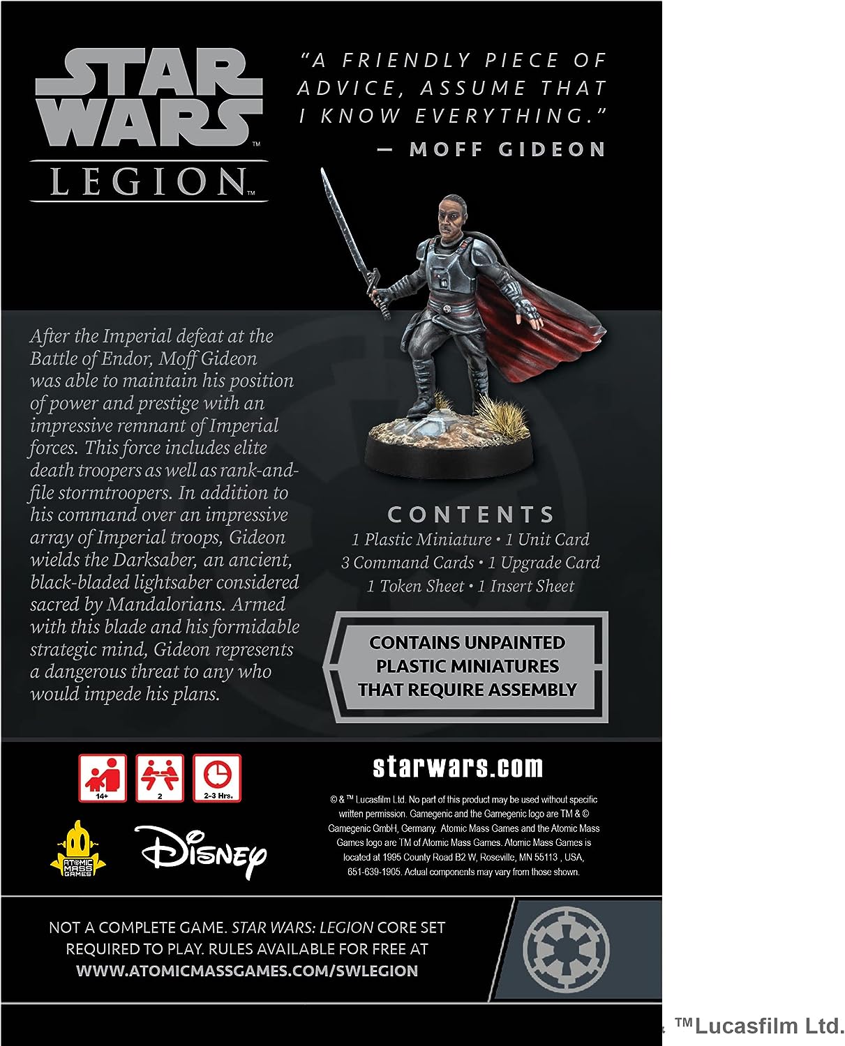Atomic Mass Games Star Wars Legion Moff Gideon Erweiterung