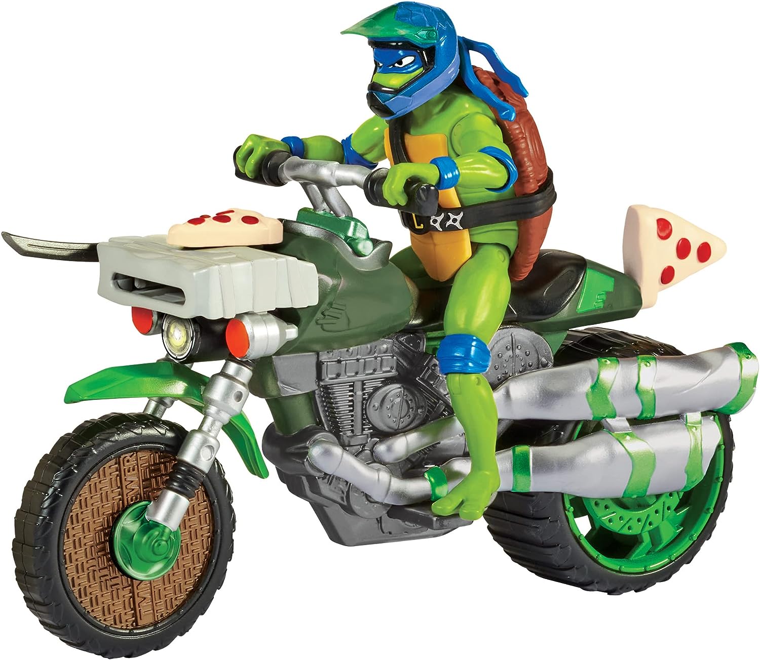 Teenage Mutant Ninja Turtles Ninja Kick Cycle mit exklusiver Leonardo-Figur – Action-Spielset