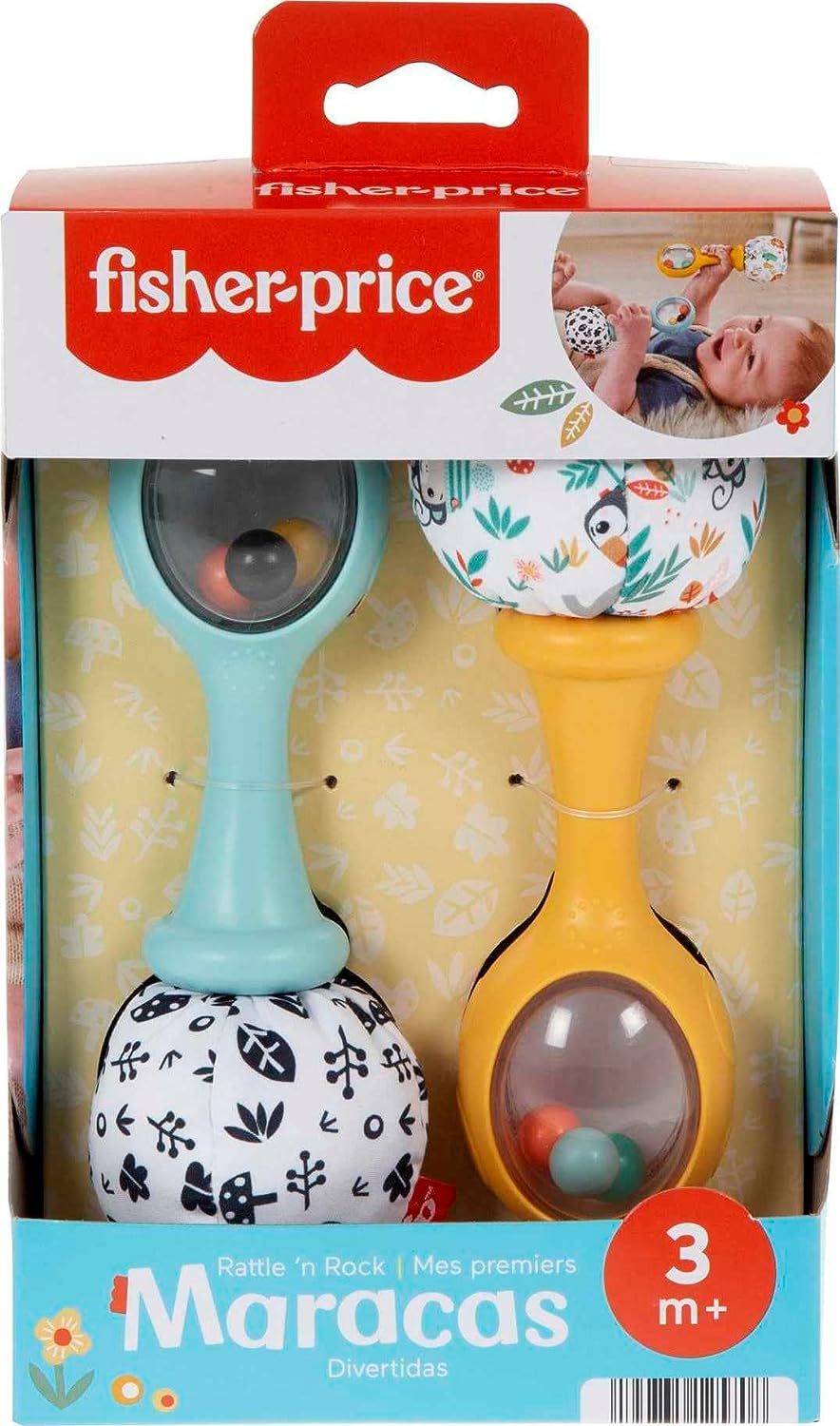 Fisher-Price Rattle 'n Rock Maracas – Sensorische Rasseln für Babys ab 3 Monaten
