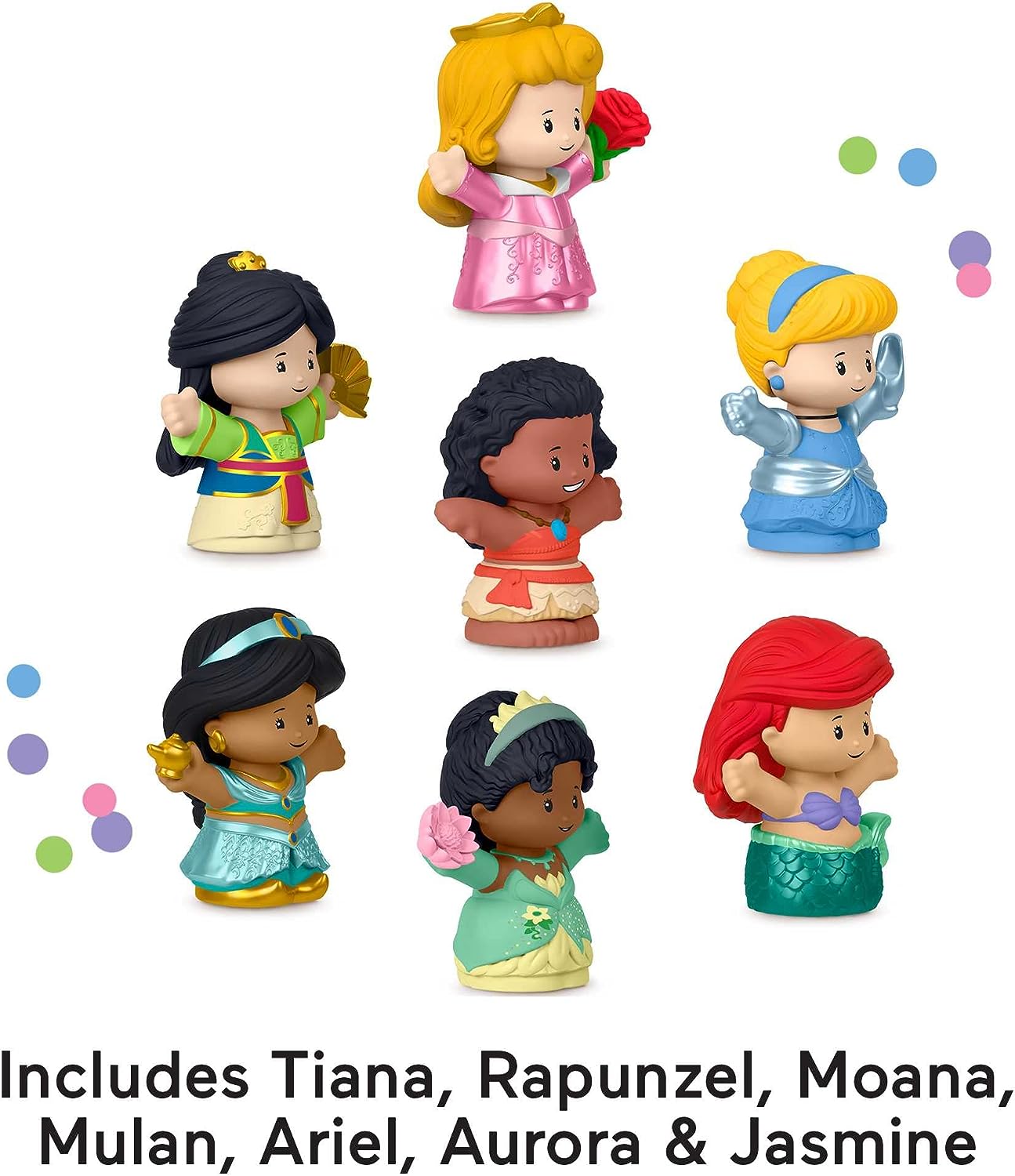Fisher-Price Little People Disney-Prinzessinnen-Figuren – 7-teiliges Spielset für Kleinkinder ab 18 Monaten