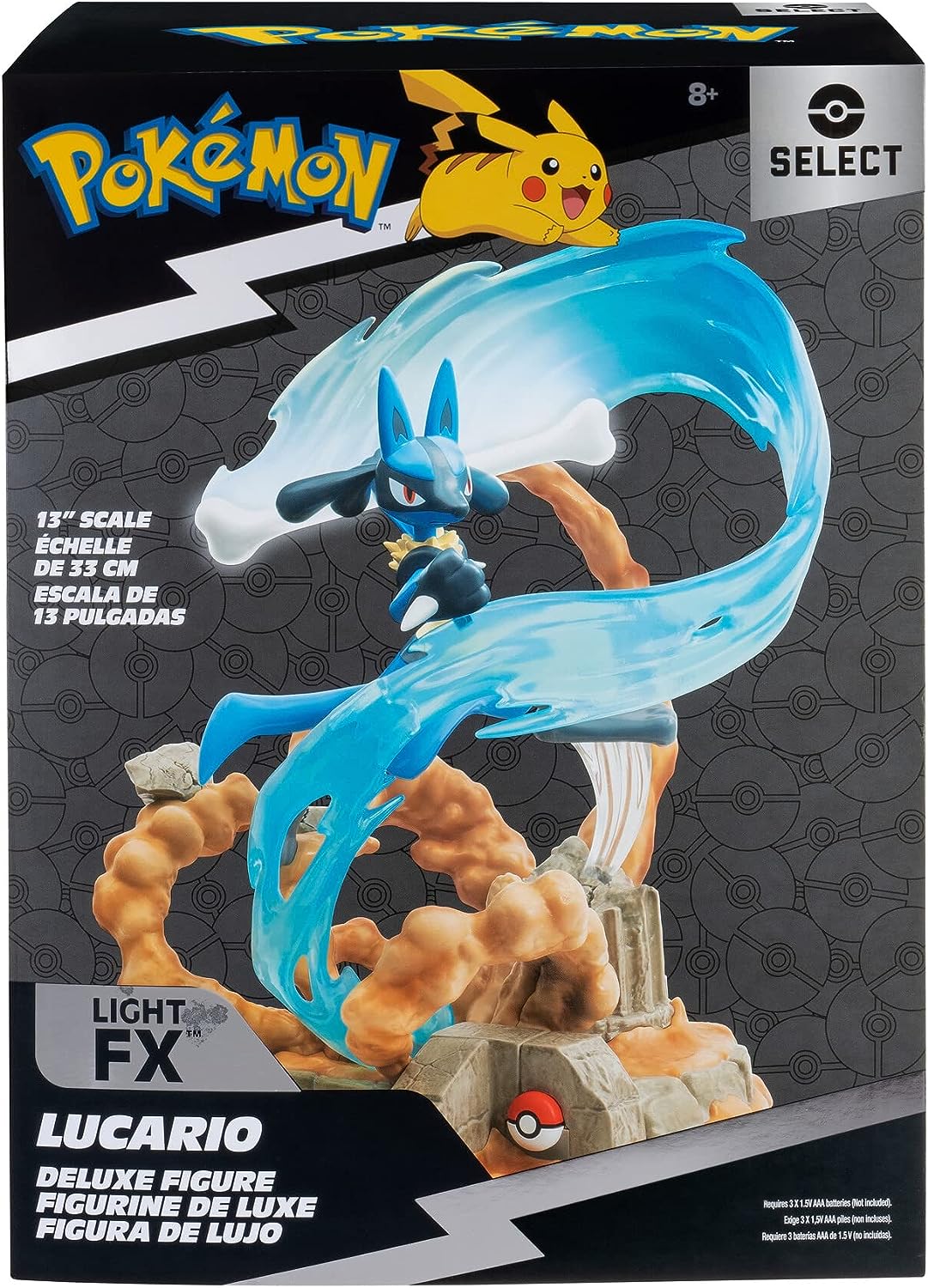 Pokémon Jazwares – Lucario 13 Zoll große Deluxe-Statue mit Aura-Lichtern