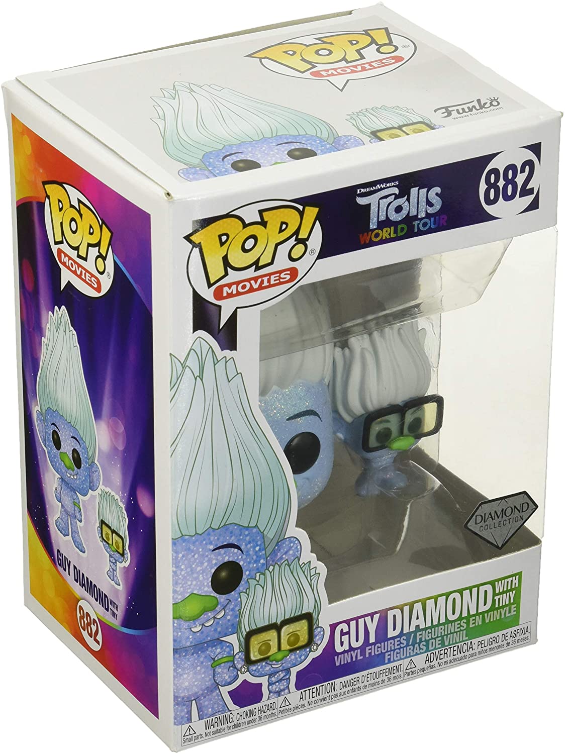 Trolls World Tour Guy Diamond mit winzigem Funko 47004 Pop! Vinyl #882
