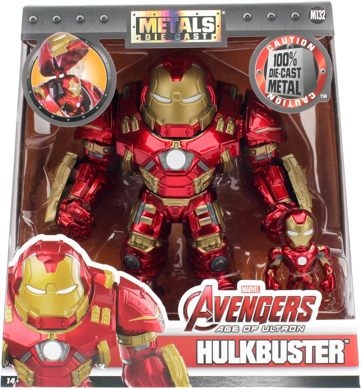 Jada Marvel Hulkbuster-Rüstung mit Iron Man Druckgussfigur – 6 Zoll große metallische Actionfigur