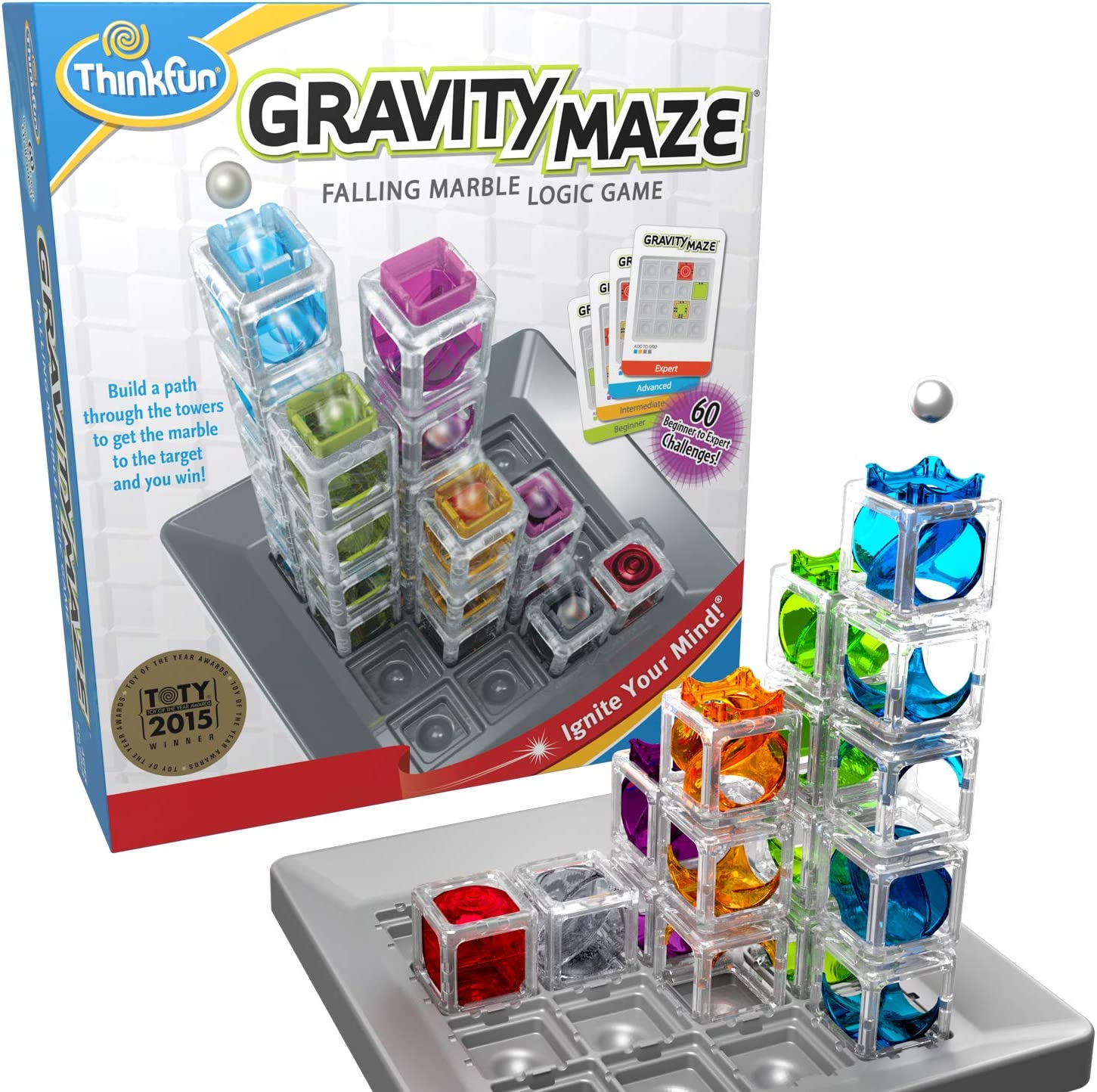 ThinkFun Gravity Maze – Logikspiel mit fallenden Murmeln und MINT-Spielzeug für Kinder ab 8 Jahren