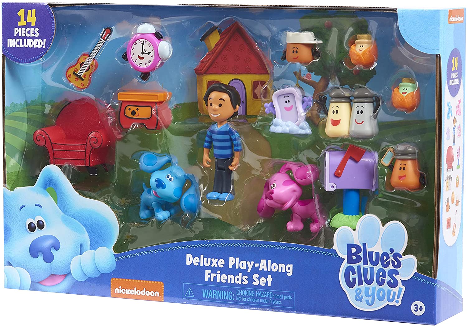 Blue's Clues & You Deluxe Play-Along-Figurenset – 14-teiliges bewegliches Spielset für Kinder