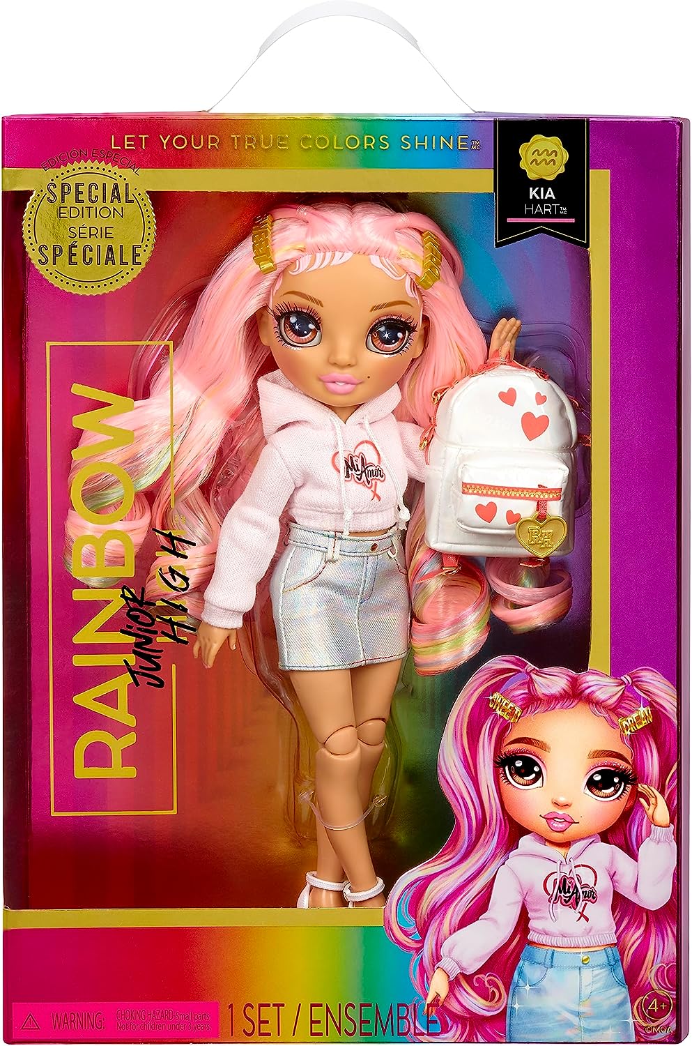 Rainbow High 590781EUC Junior High Puppe – Kia Hart Mode-Spielset