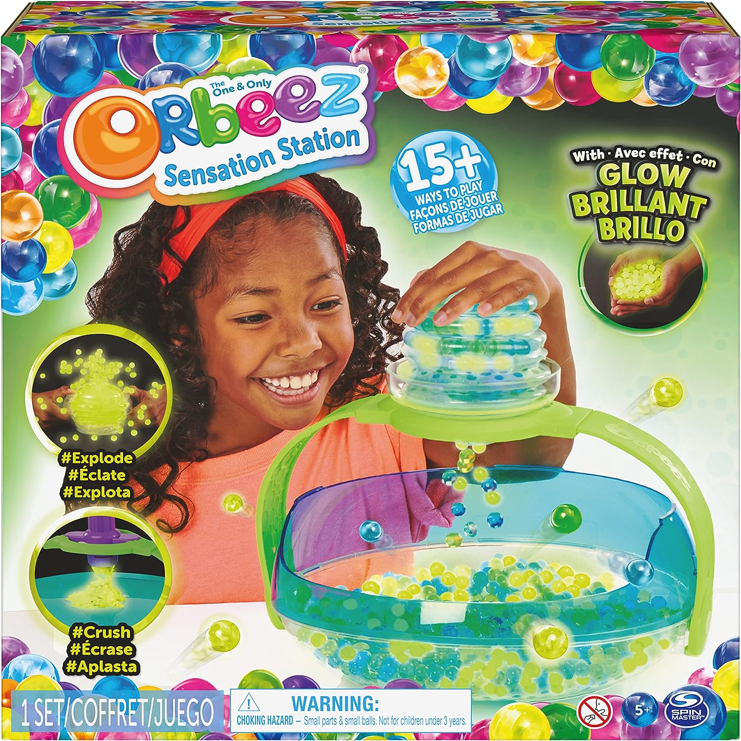Orbeez Sensation Station – Spielset mit 2000 im Dunkeln leuchtenden und farbigen Wasserperlen
