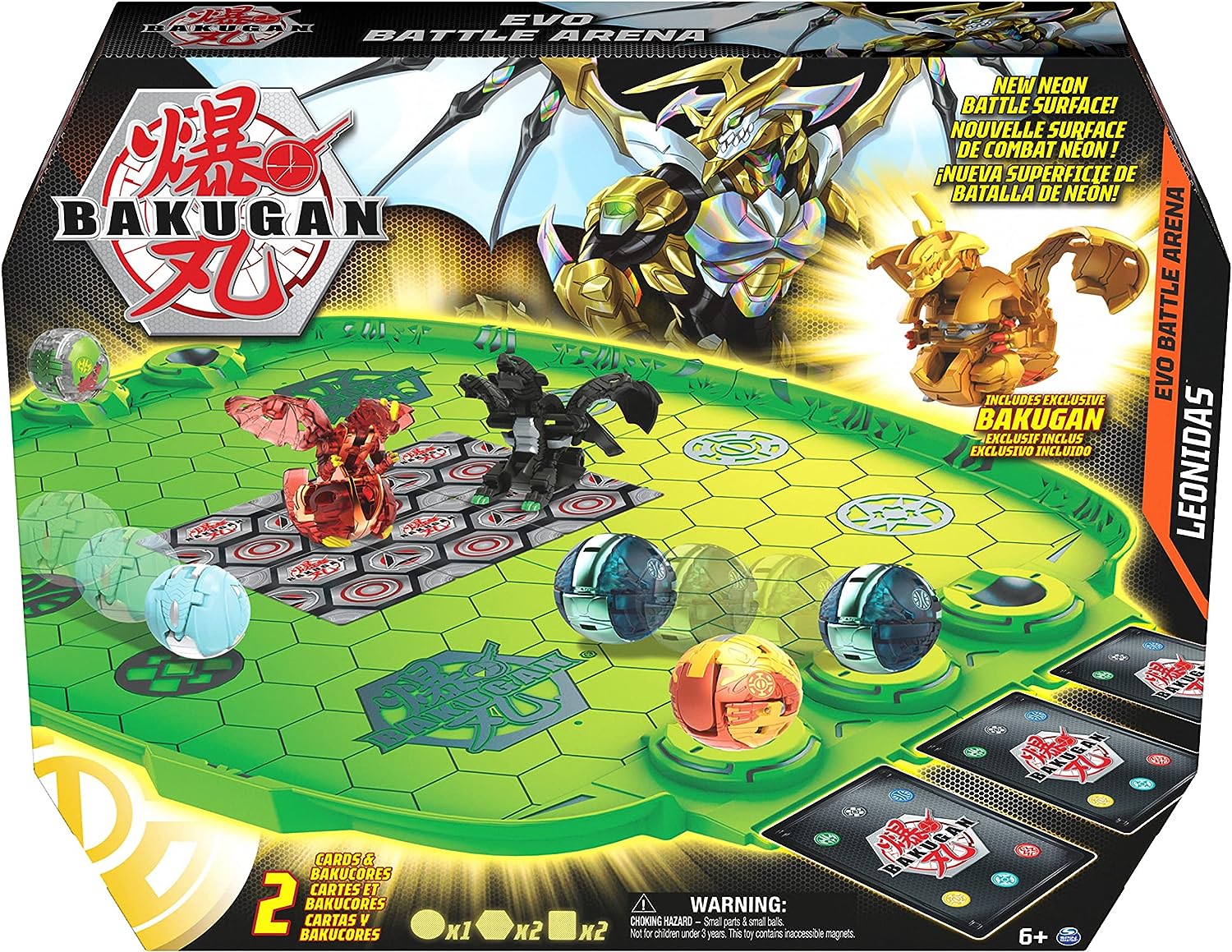 BAKUGAN Evo Battle Arena – Enthält exklusives Leonidas Bakugan für Kinder im Alter von 5–8 Jahren