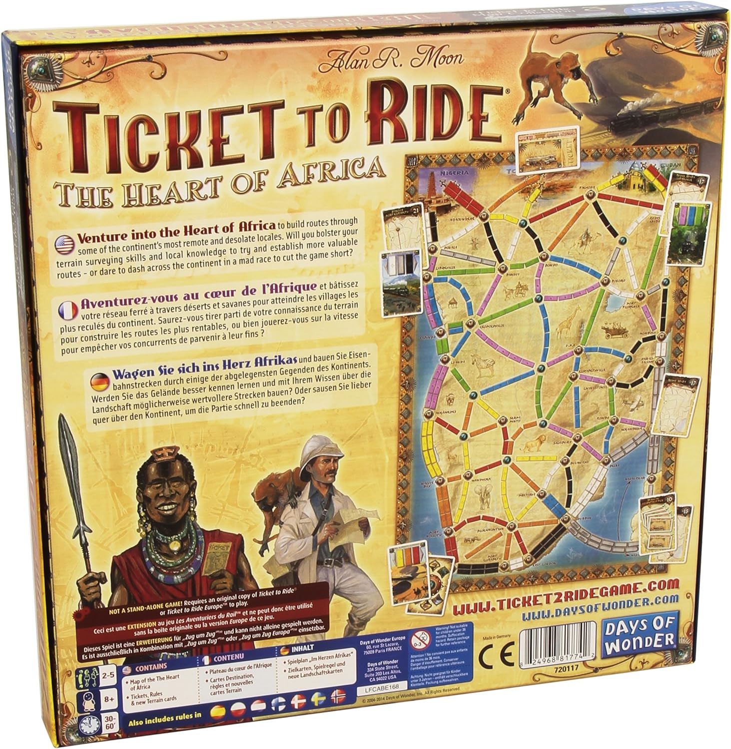Days of Wonder Ticket to Ride – Das Herz Afrikas – Brettspiel-Erweiterung