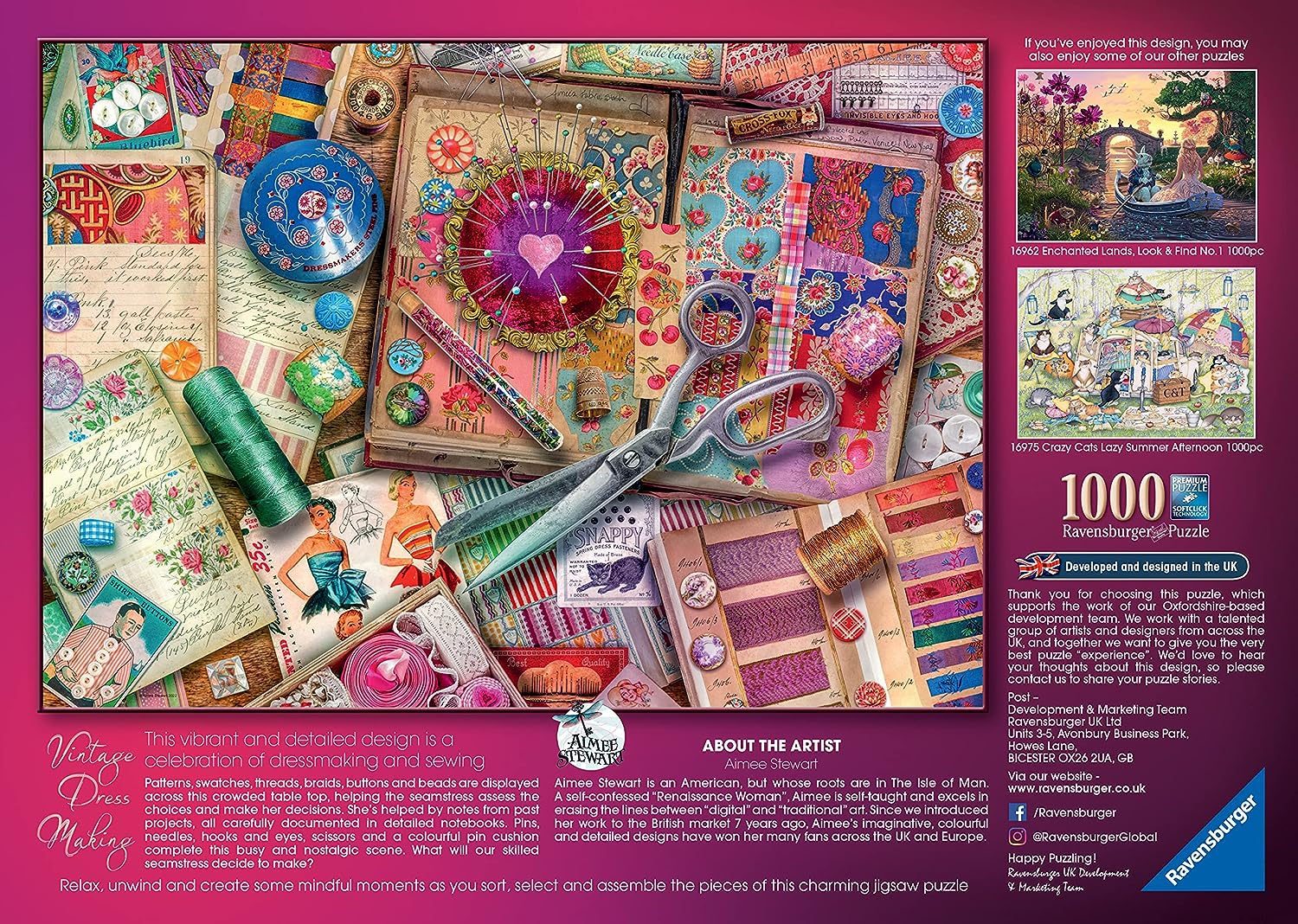 Ravensburger Aimee Stewart Vintage-Schneiderei 1000-teiliges Puzzle
