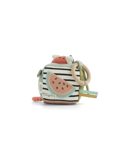 Mamas & Papas Babyplay Mini Activity Cube - Soft Sensory Toy | Suitable from Birth | H 12 x W 10cm